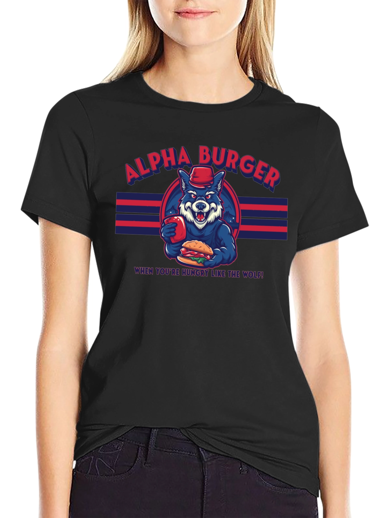 Alpha Burger T-Shirt - Hungry Like the Wolf Tee