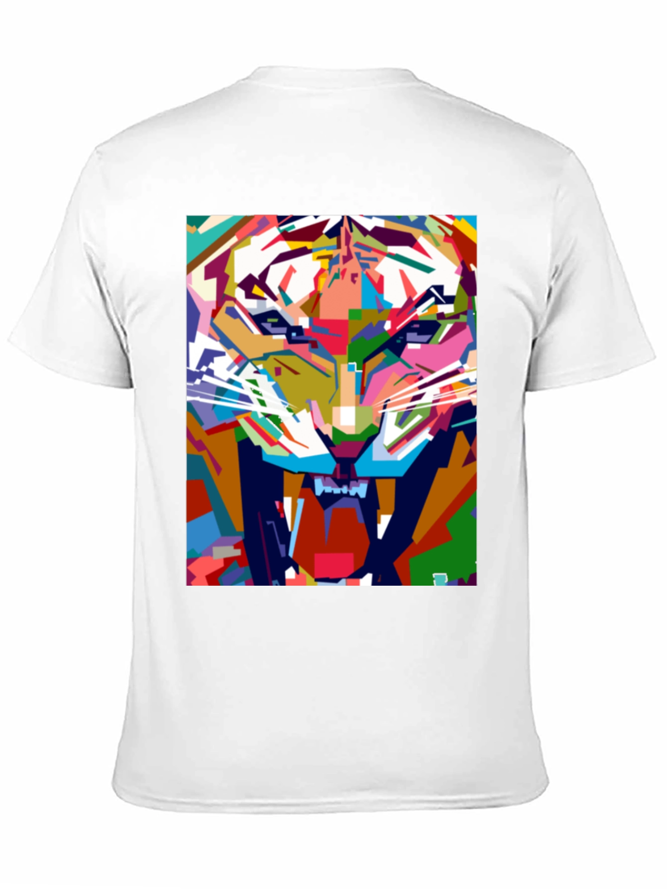 Abstract Tiger Graphic Print Black T-Shirt