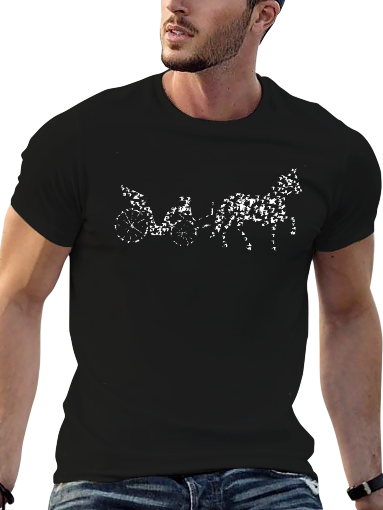 Horse & Carriage Graphic Tee - Black