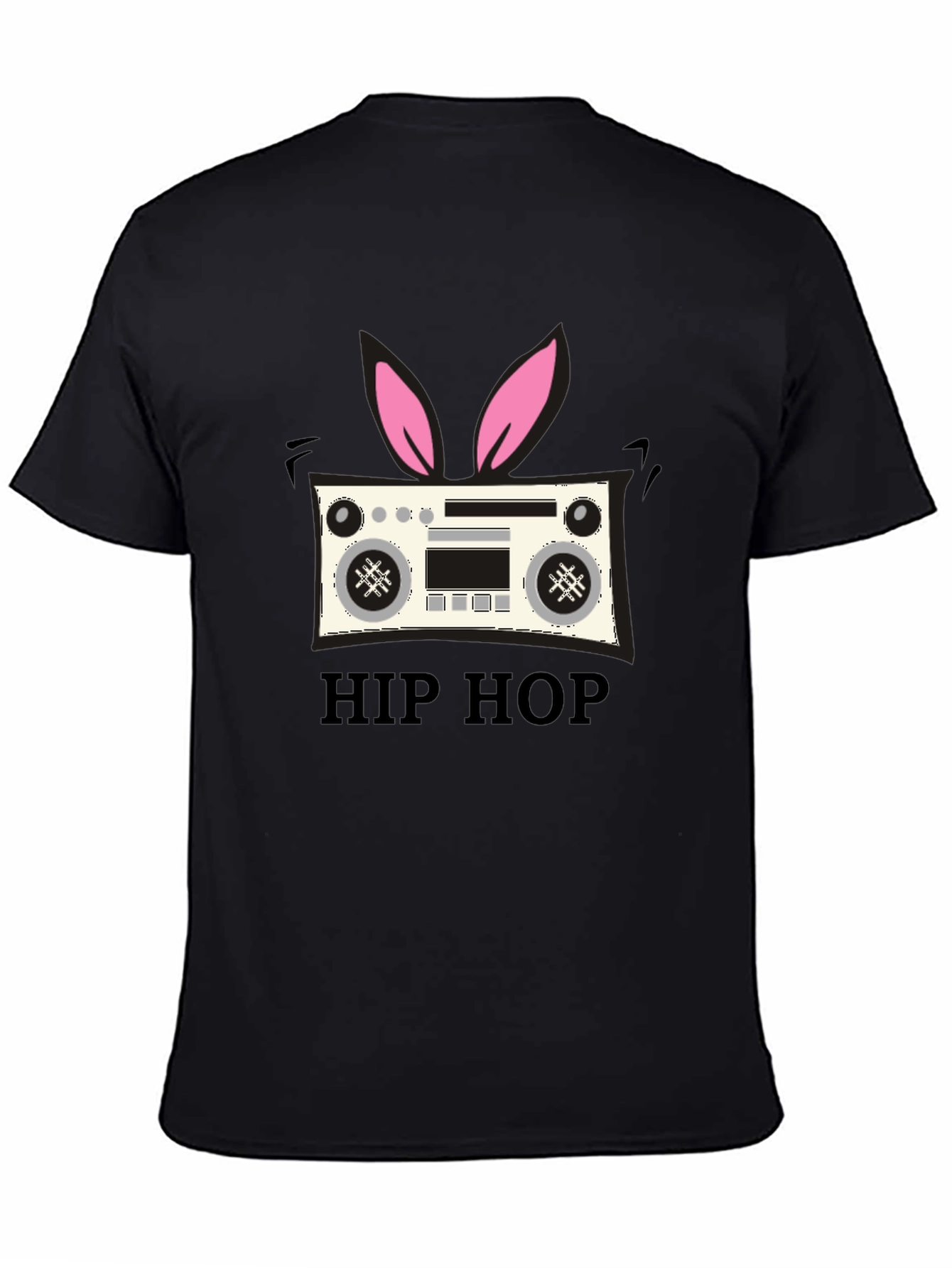 Hip Hop Bunny Boombox Graphic T-Shirt