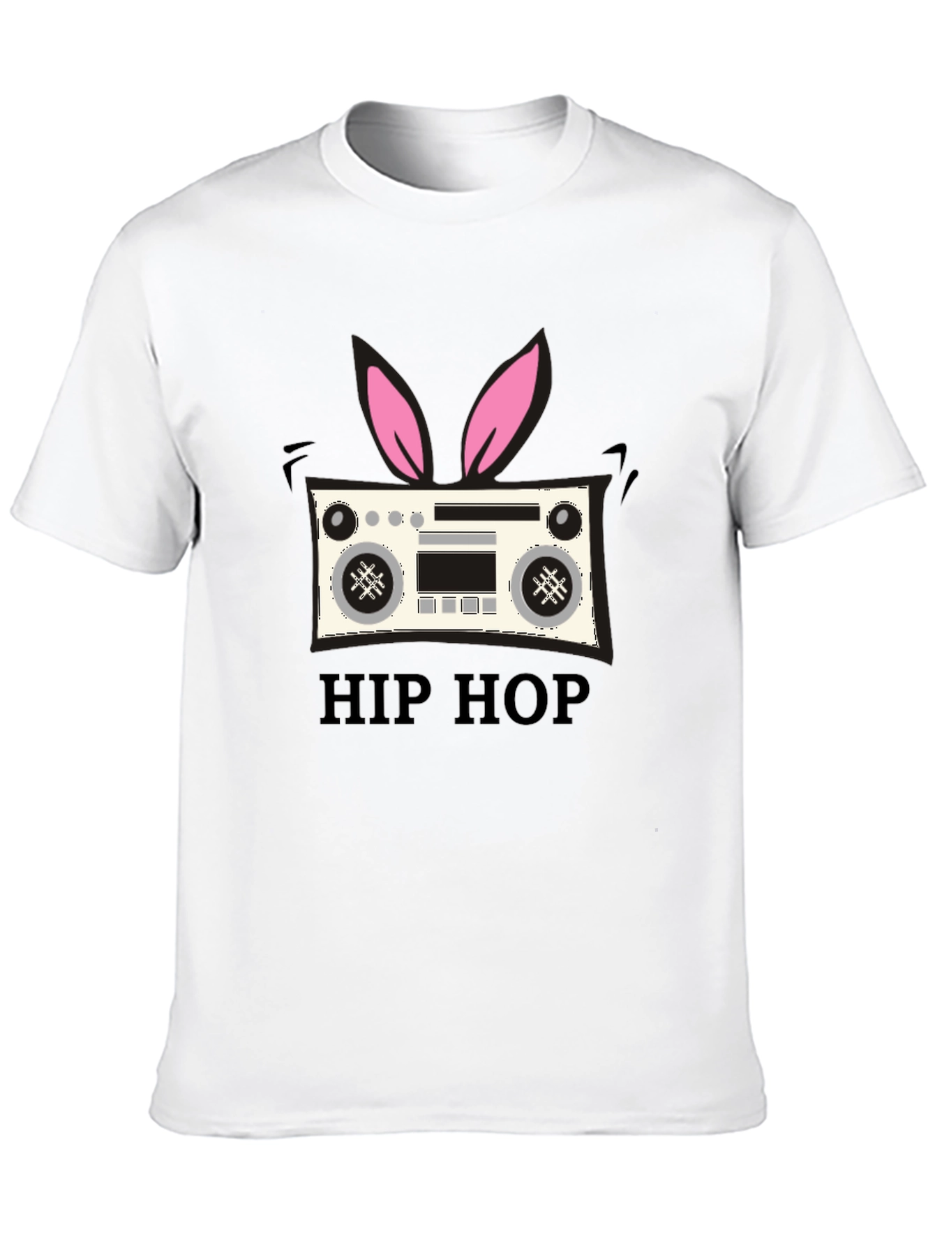 Hip Hop Bunny Boombox Graphic T-Shirt