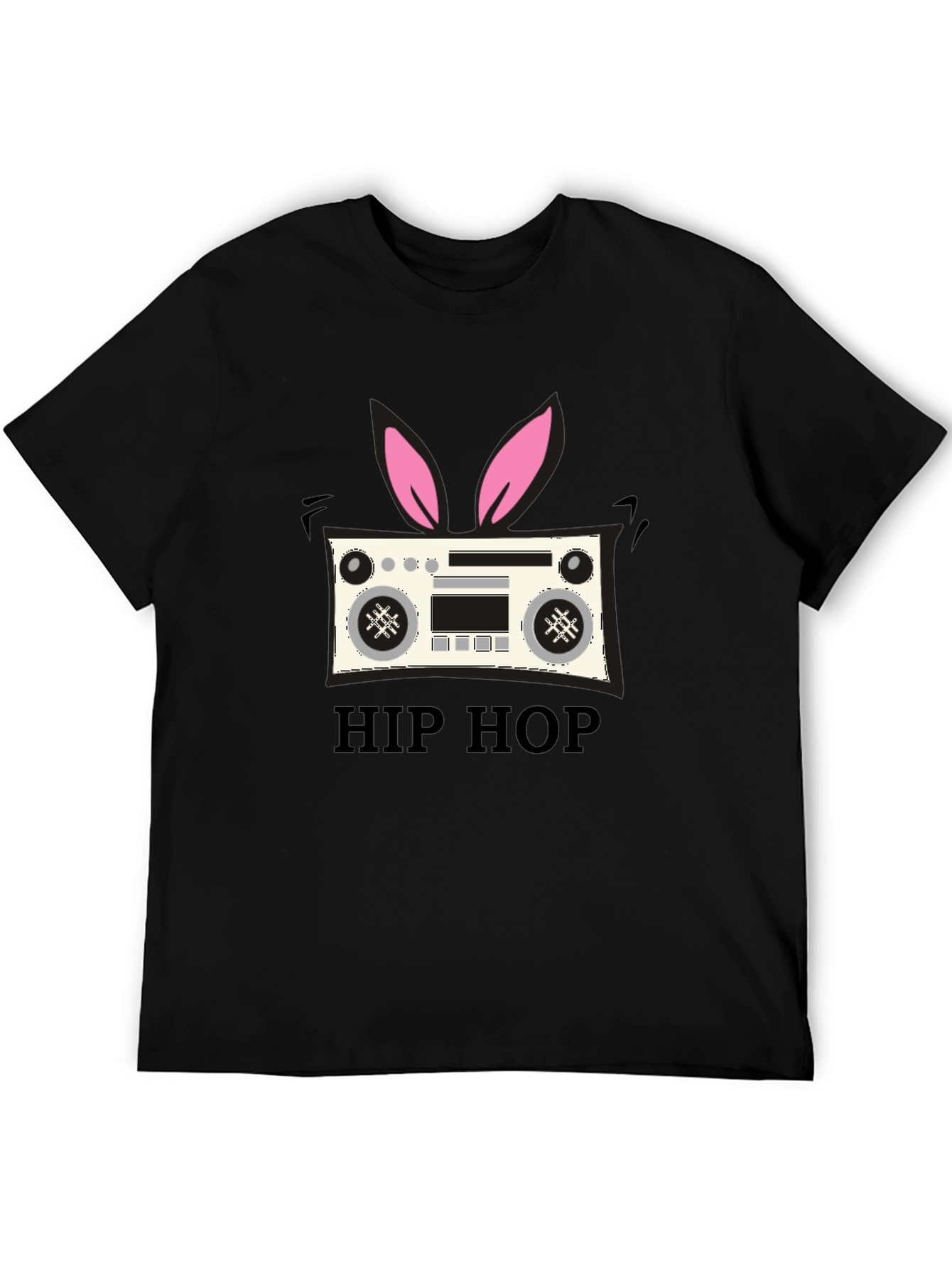 Hip Hop Bunny Boombox Graphic T-Shirt