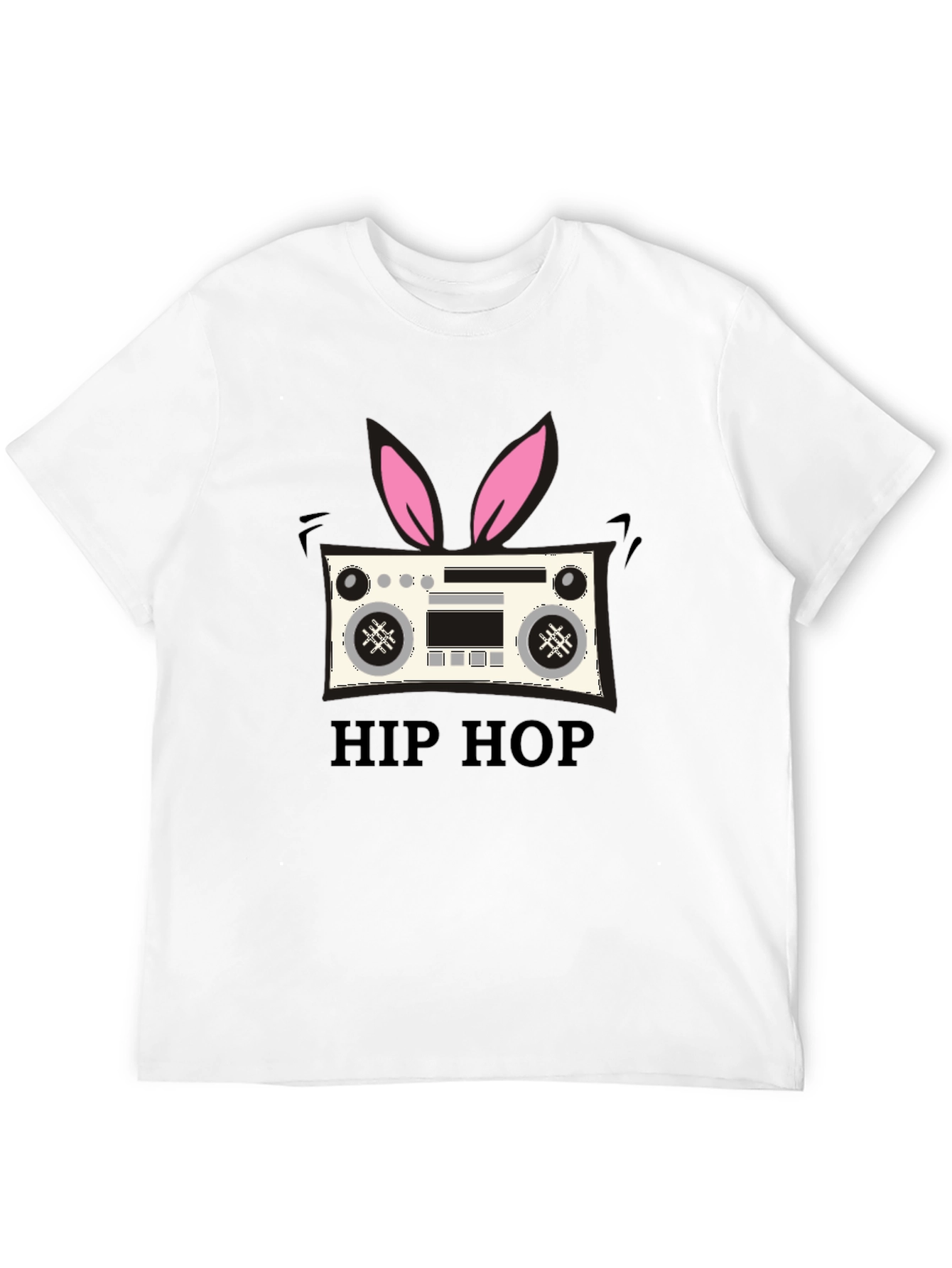 Hip Hop Bunny Boombox Graphic T-Shirt