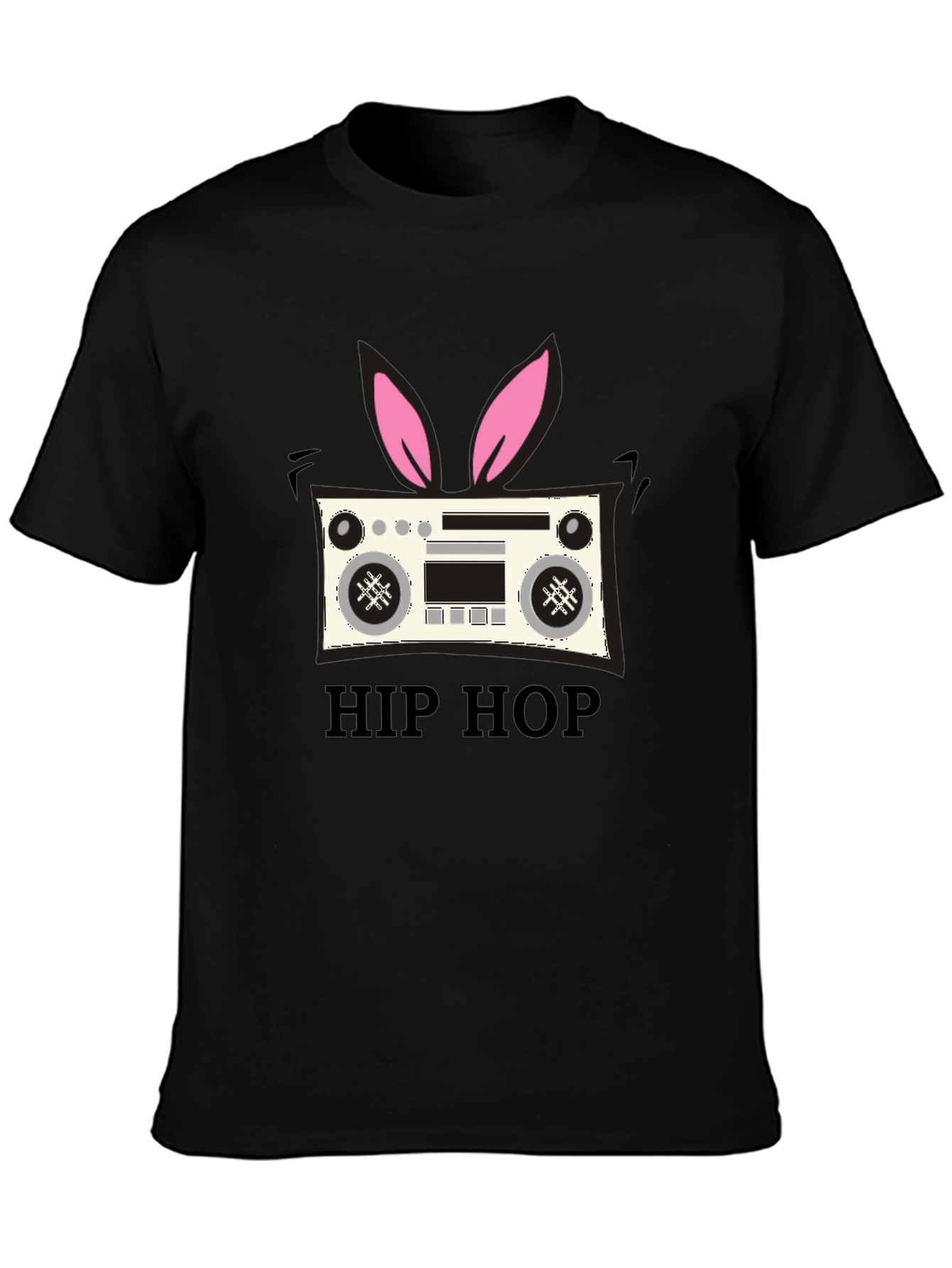 Hip Hop Bunny Boombox Graphic T-Shirt
