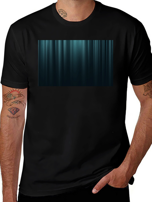 Abstract Vertical Stripe T-Shirt - Black