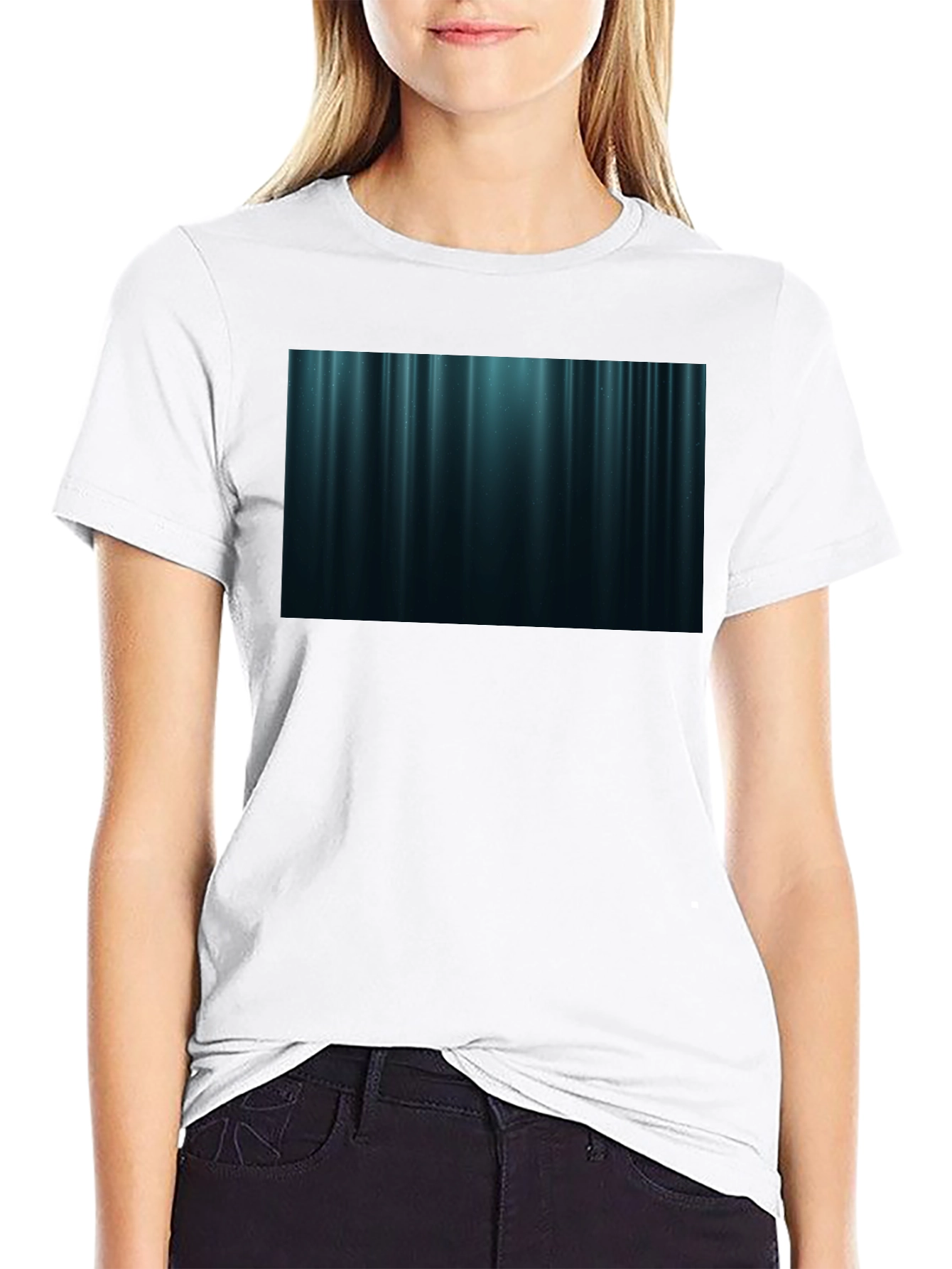 Abstract Vertical Stripe T-Shirt - Black