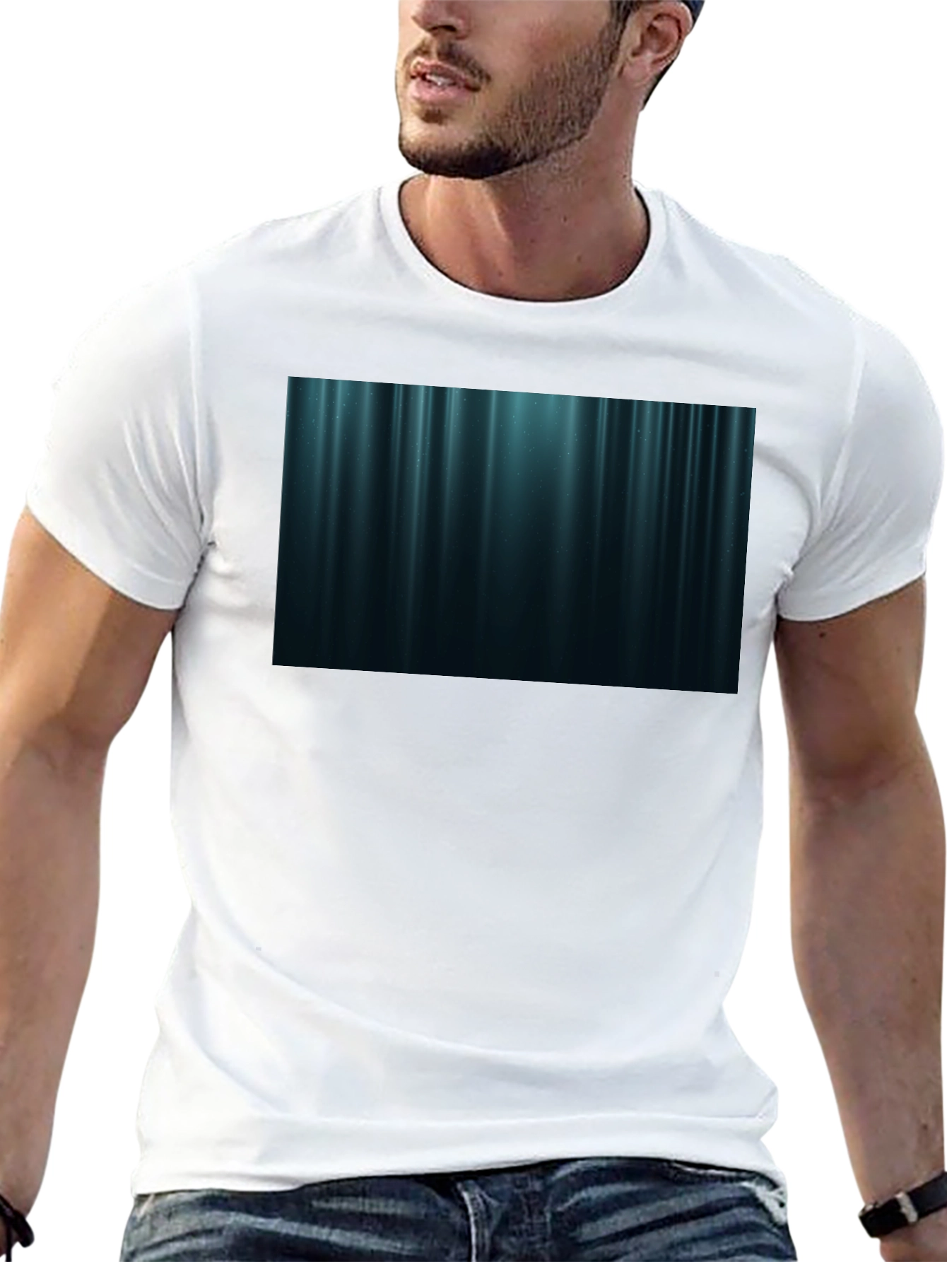 Abstract Vertical Stripe T-Shirt - Black