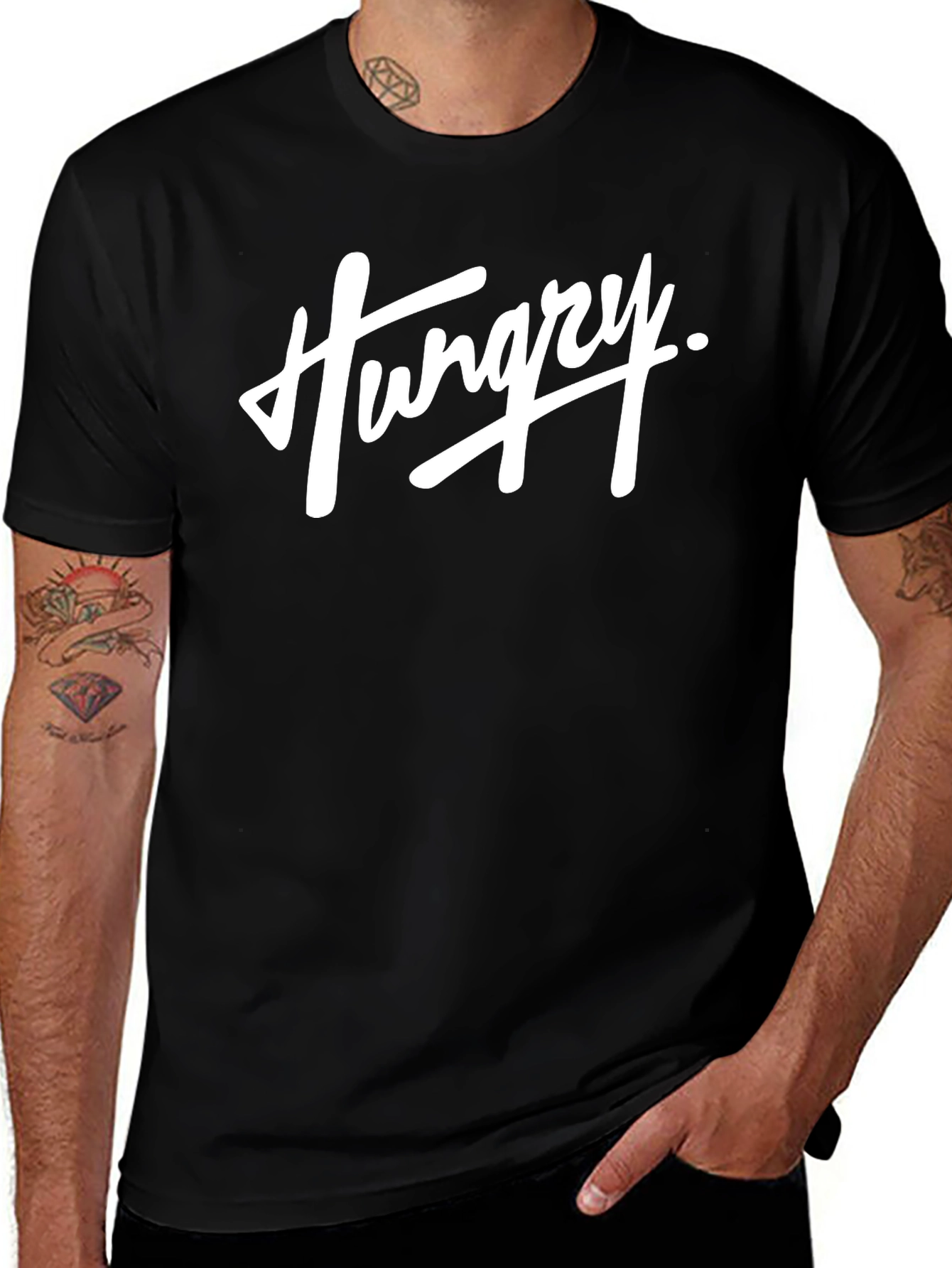 Hungry Graphic T-Shirt - Black Casual Tee