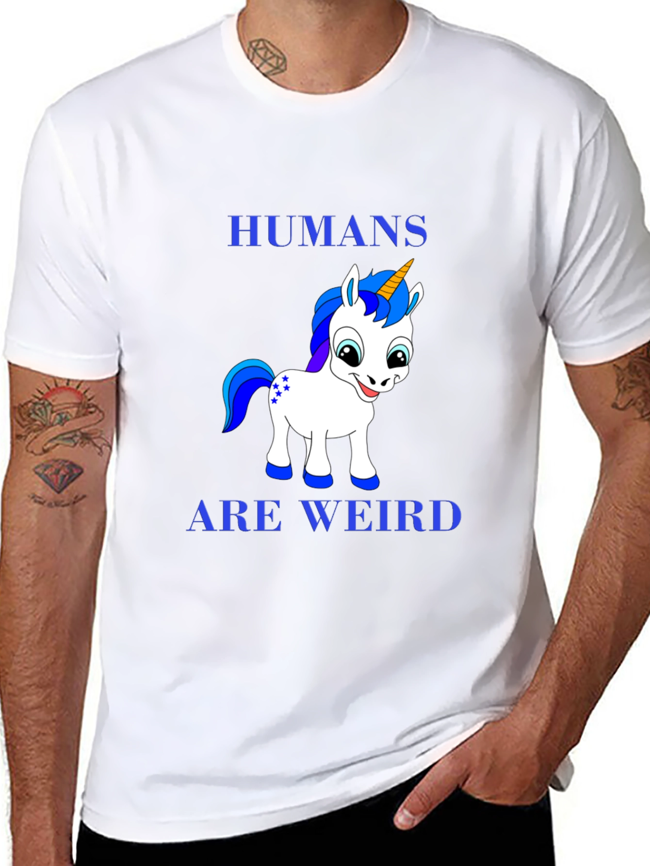 Humans Are Weird Unicorn Graphic T-Shirt