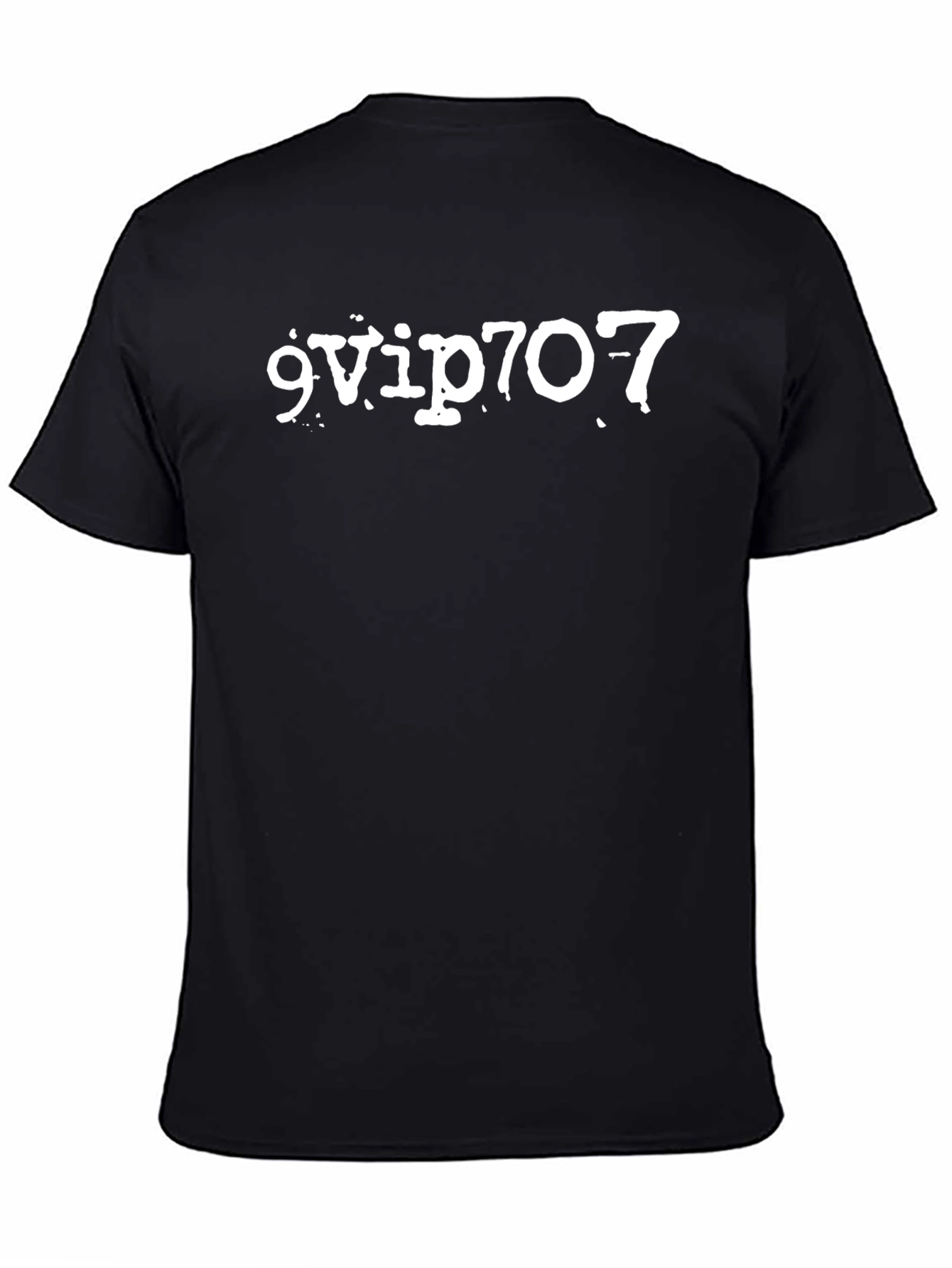 9VIP707 Black Graphic Tee - Bold Statement T-Shirt