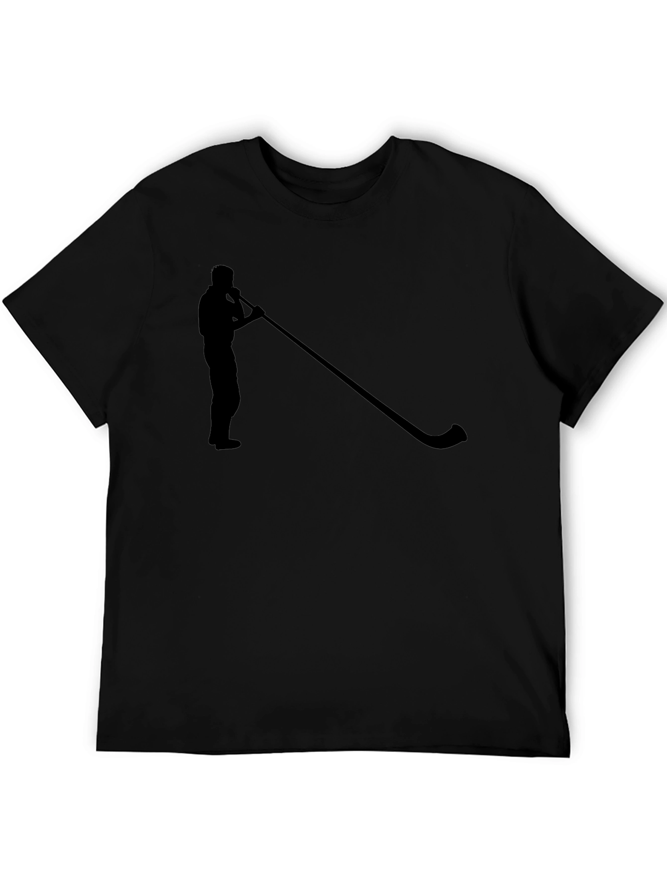 Alphorn Silhouette Graphic Tee - Black Cotton T-Shirt