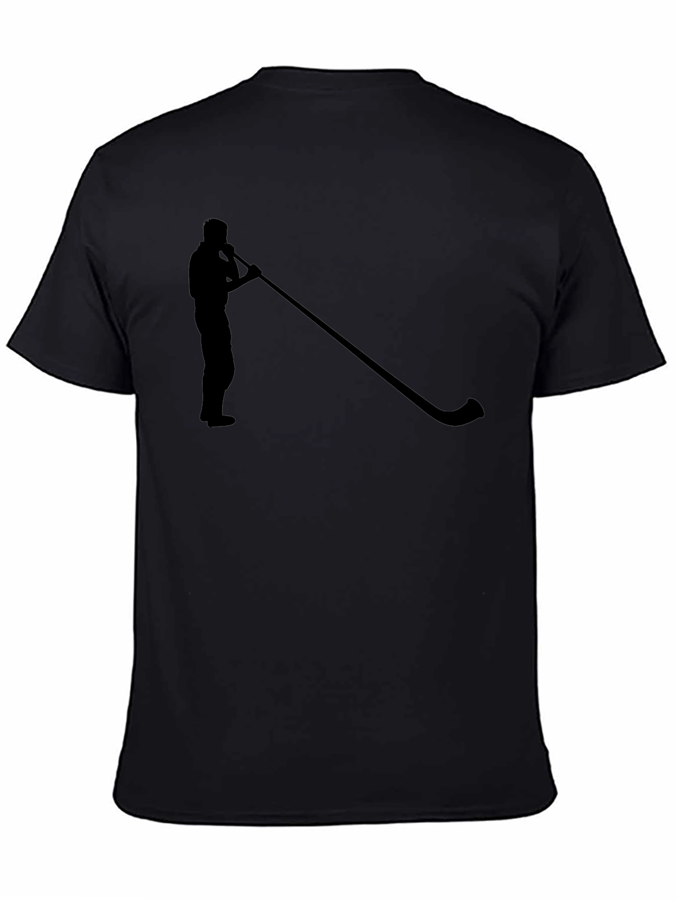 Alphorn Silhouette Graphic Tee - Black Cotton T-Shirt