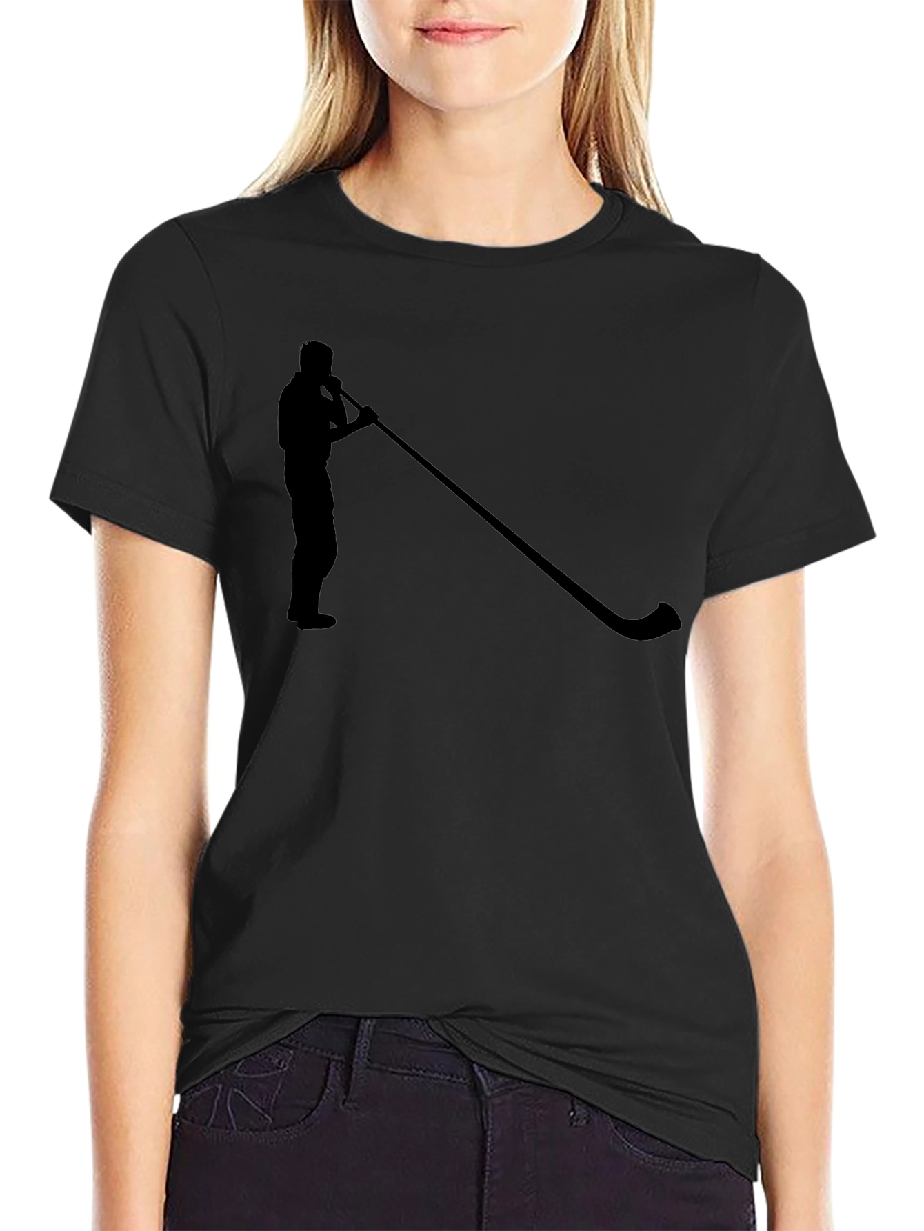 Alphorn Silhouette Graphic Tee - Black Cotton T-Shirt