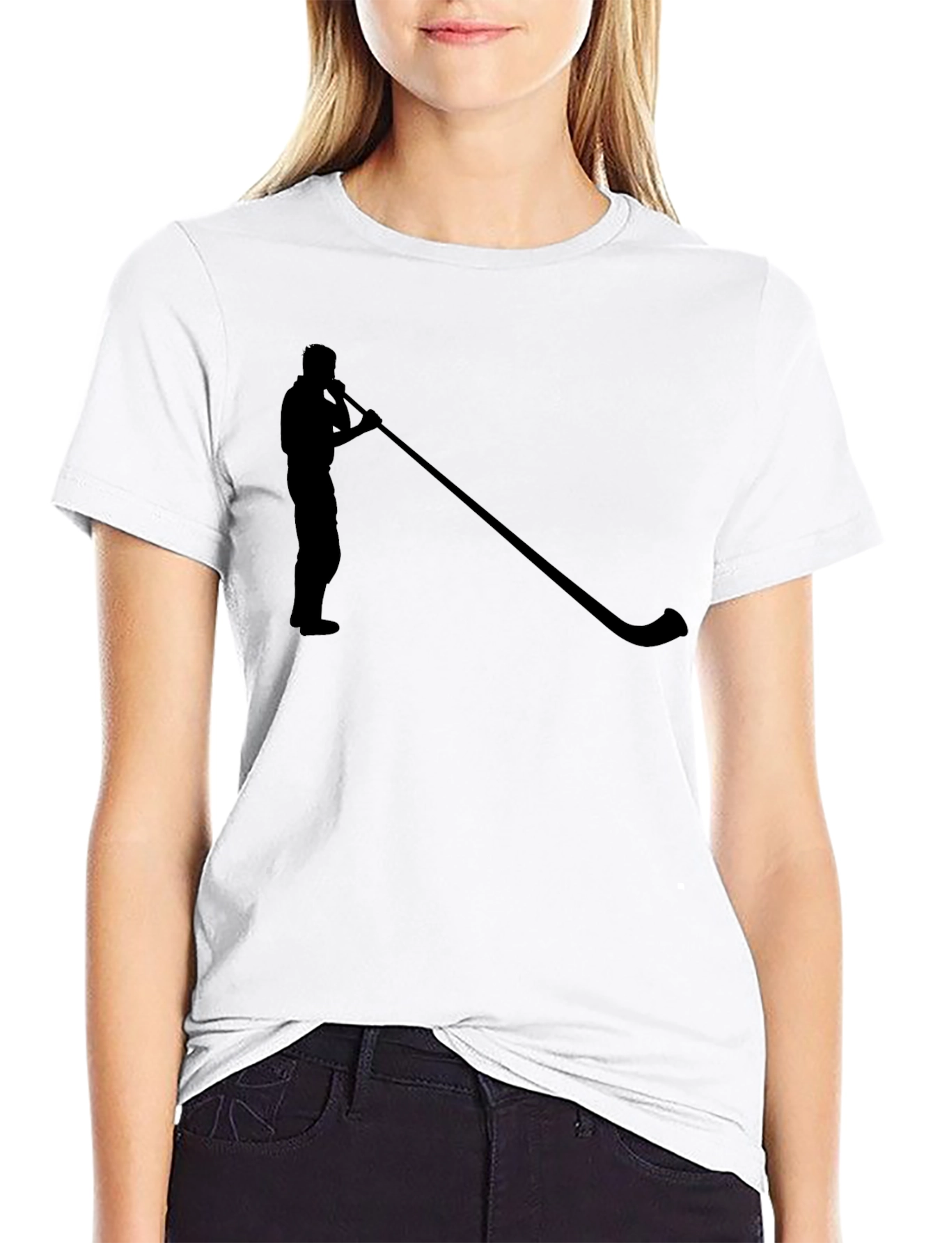 Alphorn Silhouette Graphic Tee - Black Cotton T-Shirt