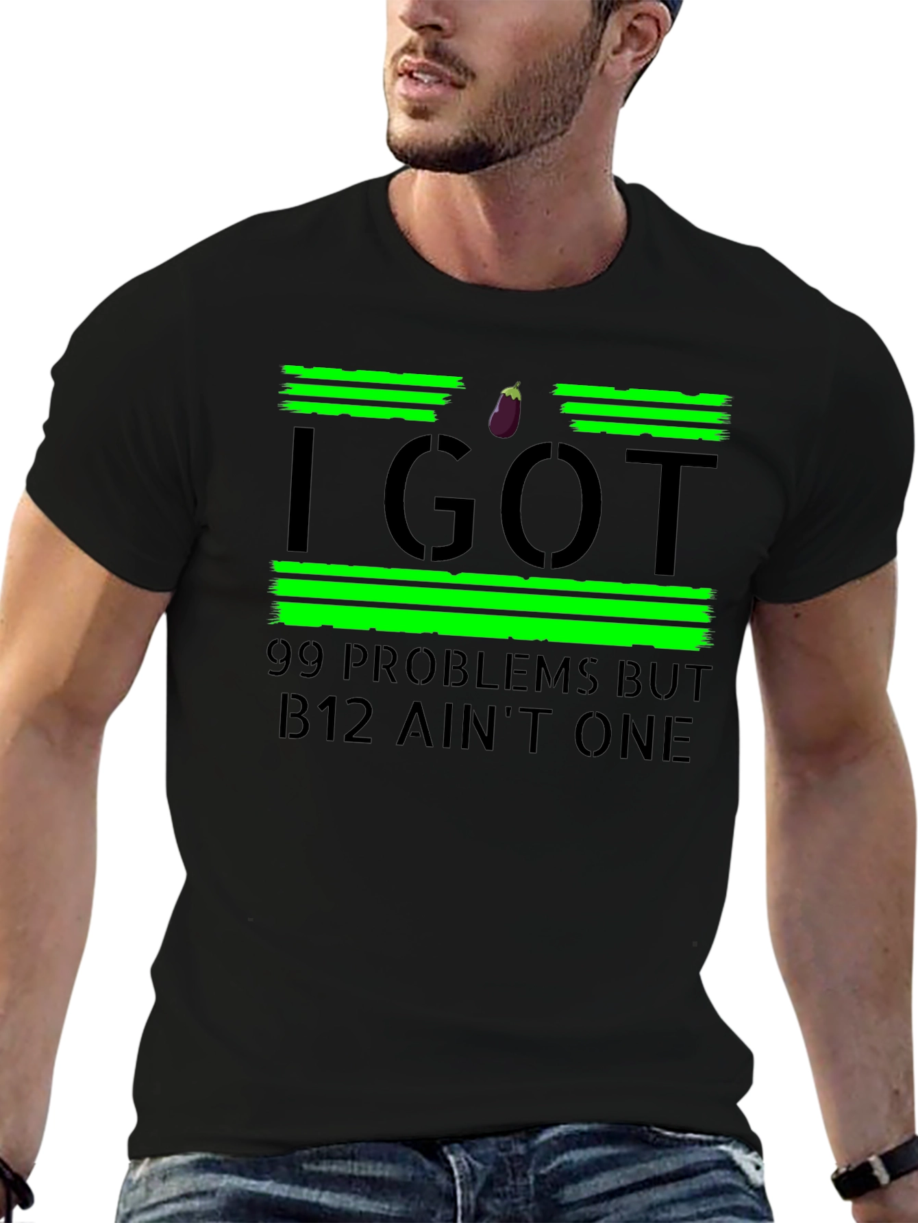 99 Problems B12 Aint One Black T-Shirt