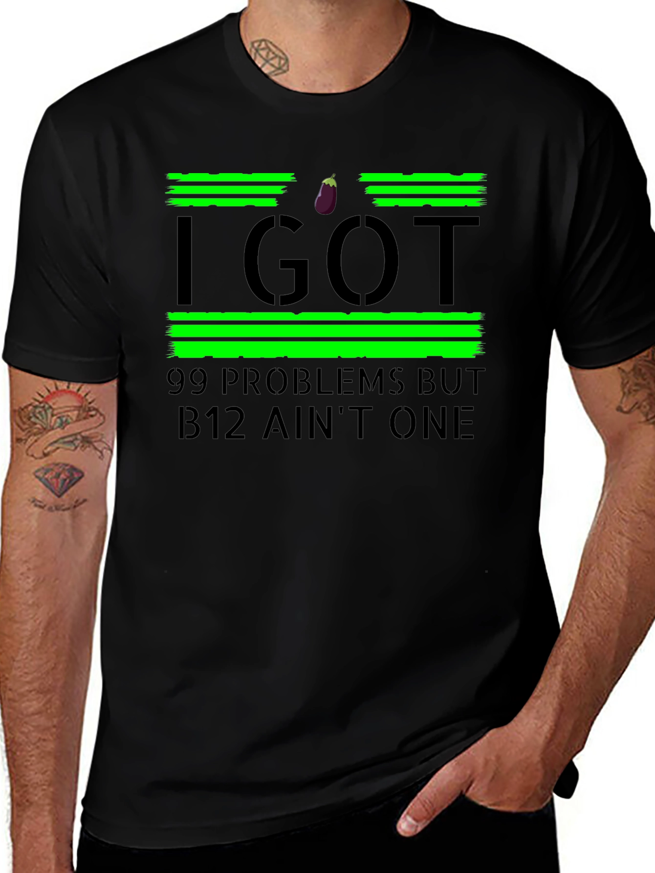 99 Problems B12 Aint One Black T-Shirt