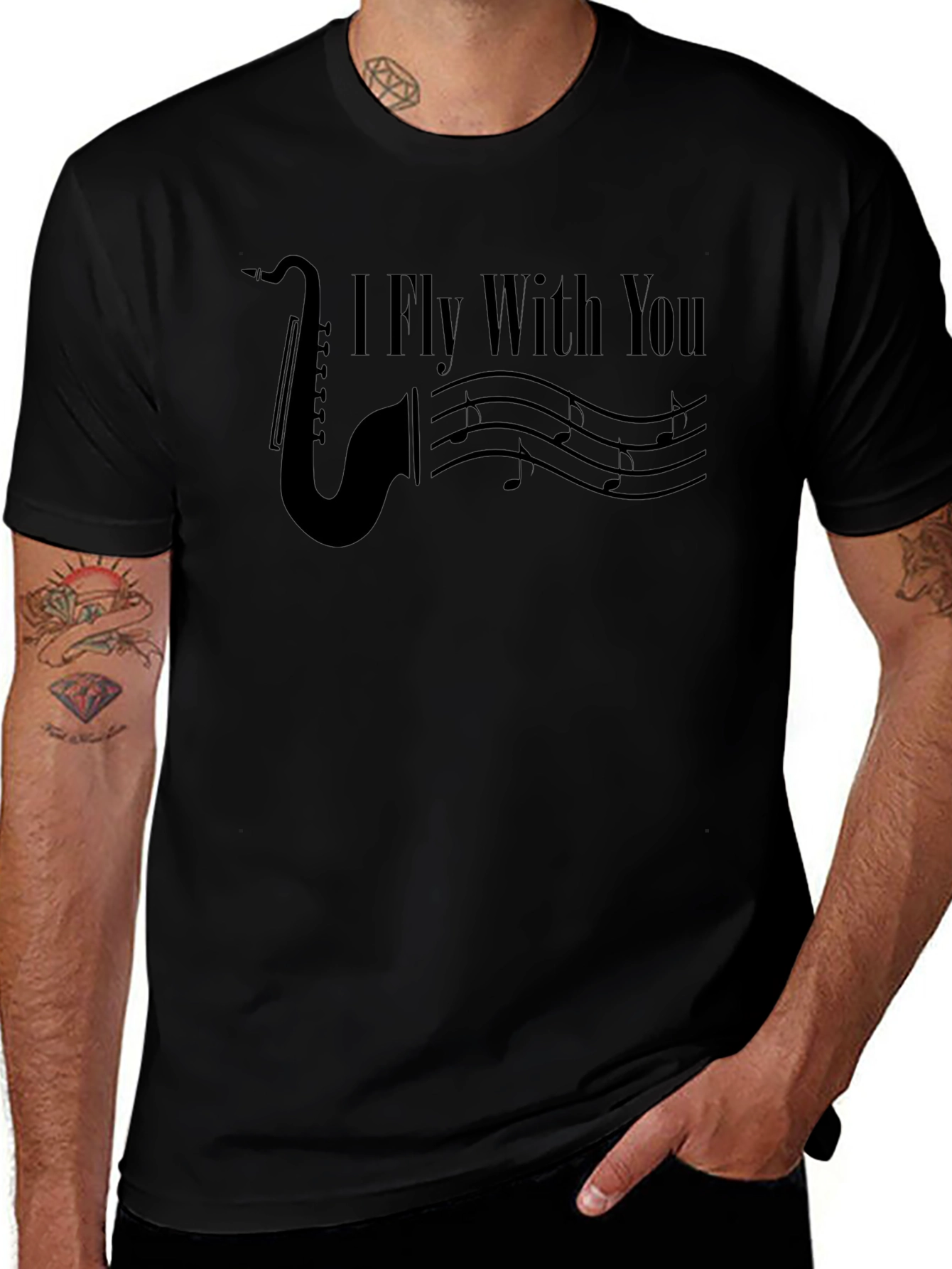 I Fly With You Saxophone Graphic Tee