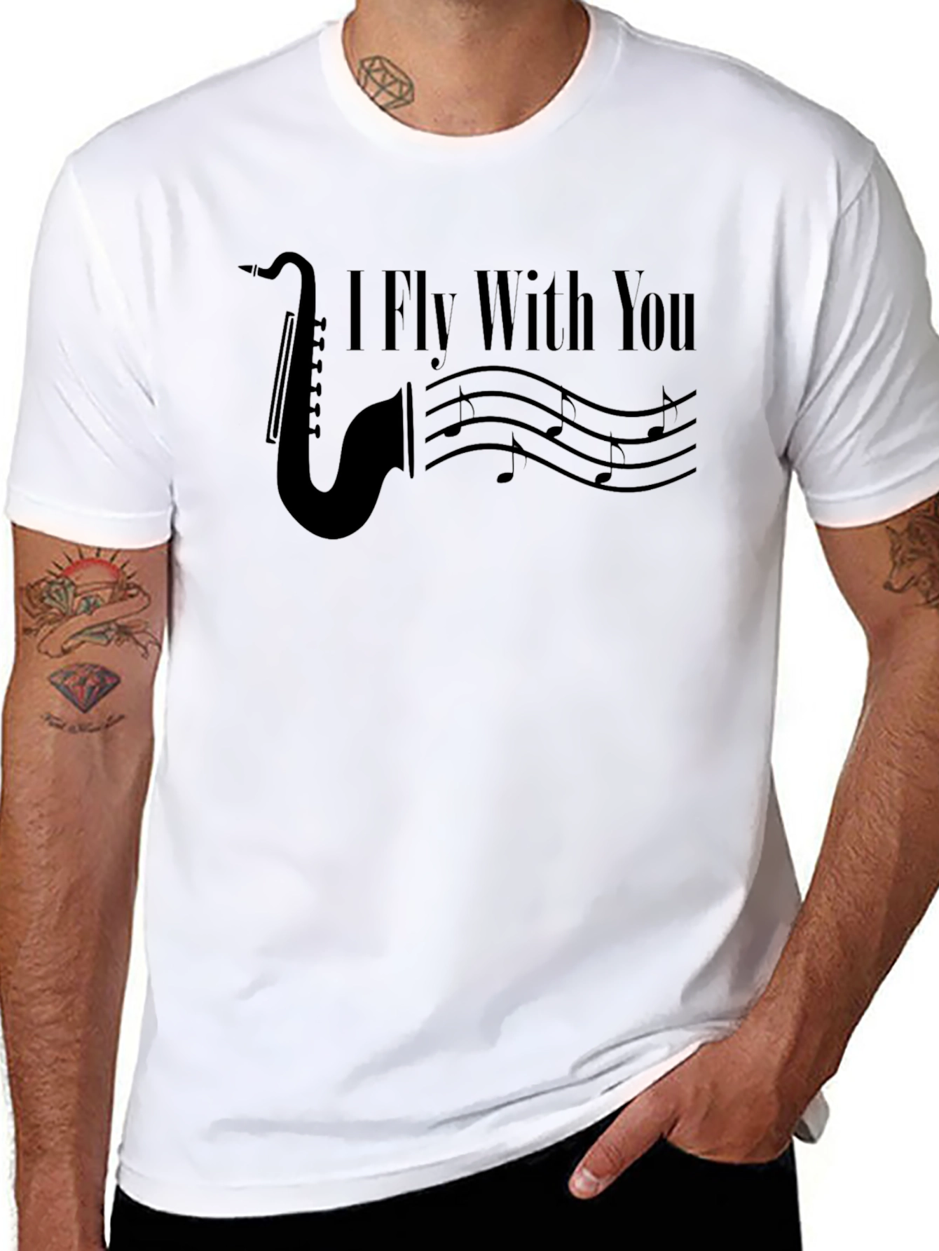 I Fly With You Saxophone Graphic Tee
