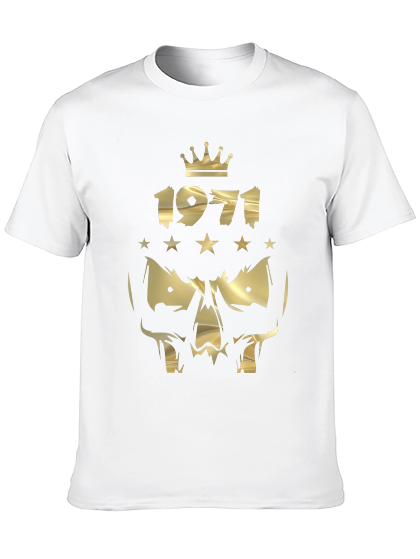 1971 Crowned Skull Graphic Black T-Shirt