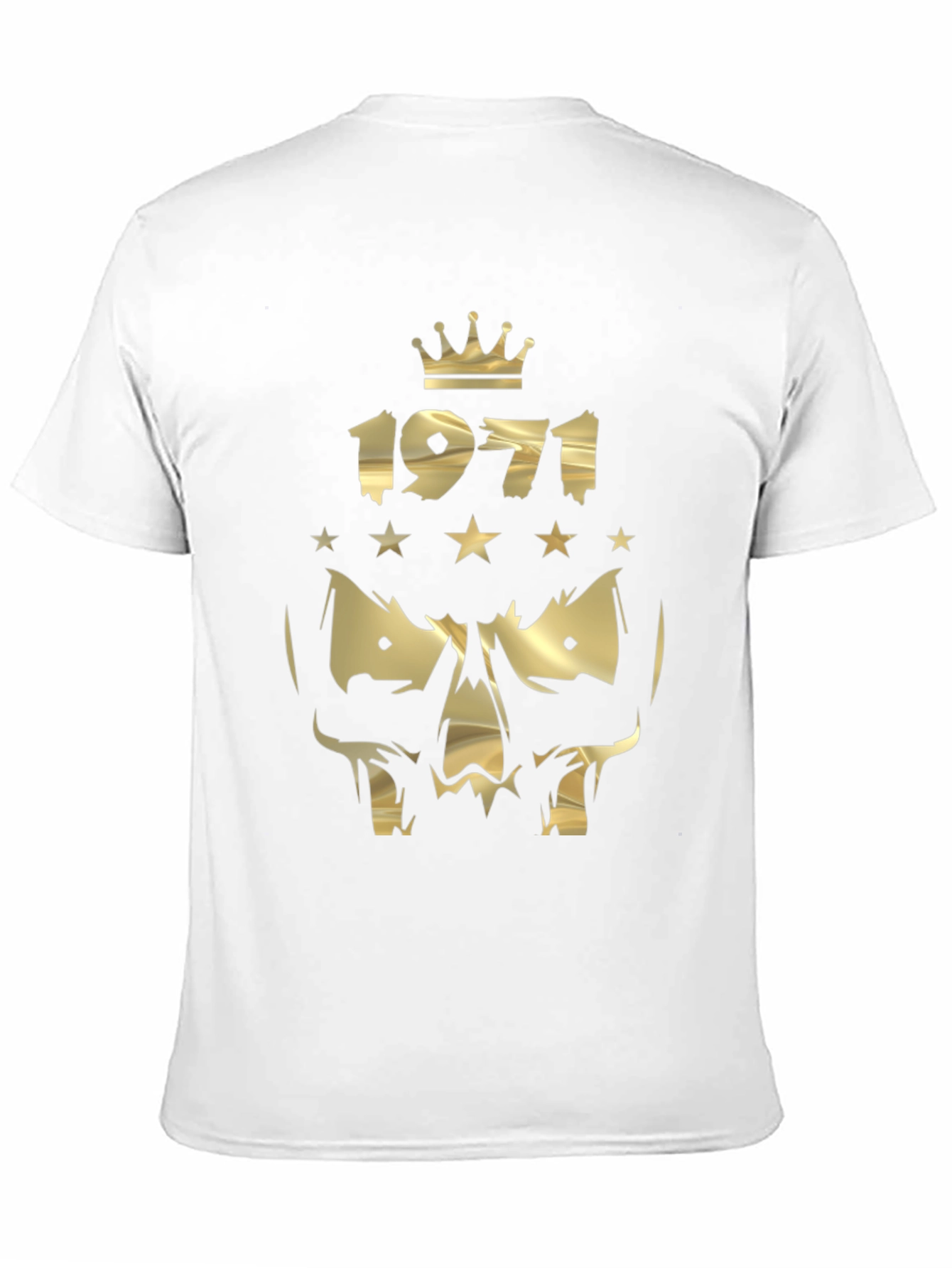 1971 Crowned Skull Graphic Black T-Shirt