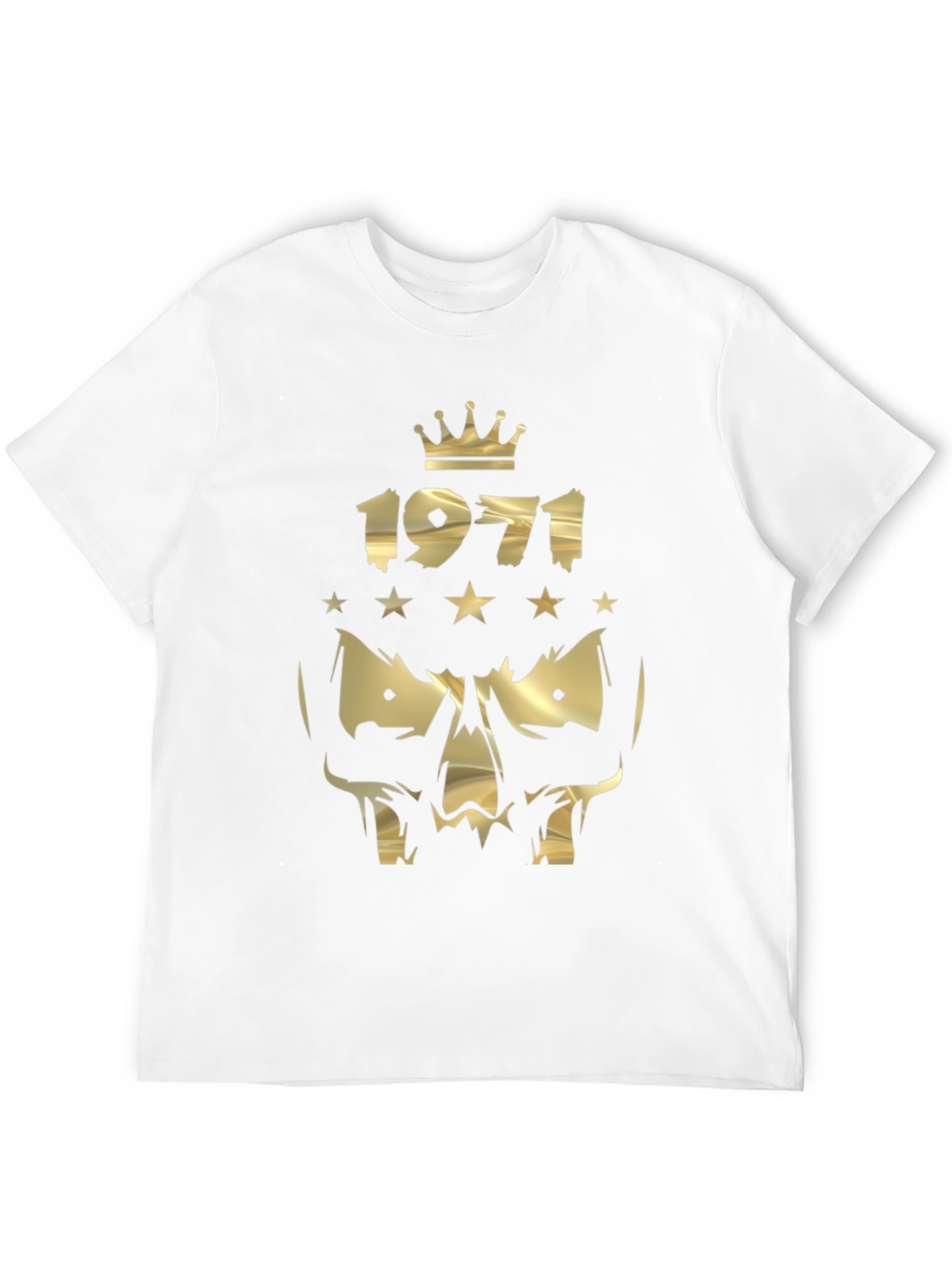 1971 Crowned Skull Graphic Black T-Shirt