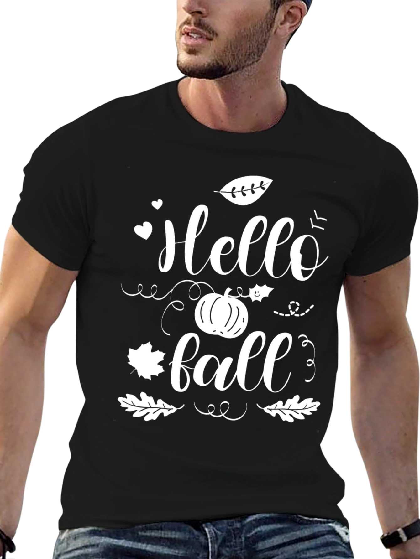 Hello Fall Graphic Tee - Black