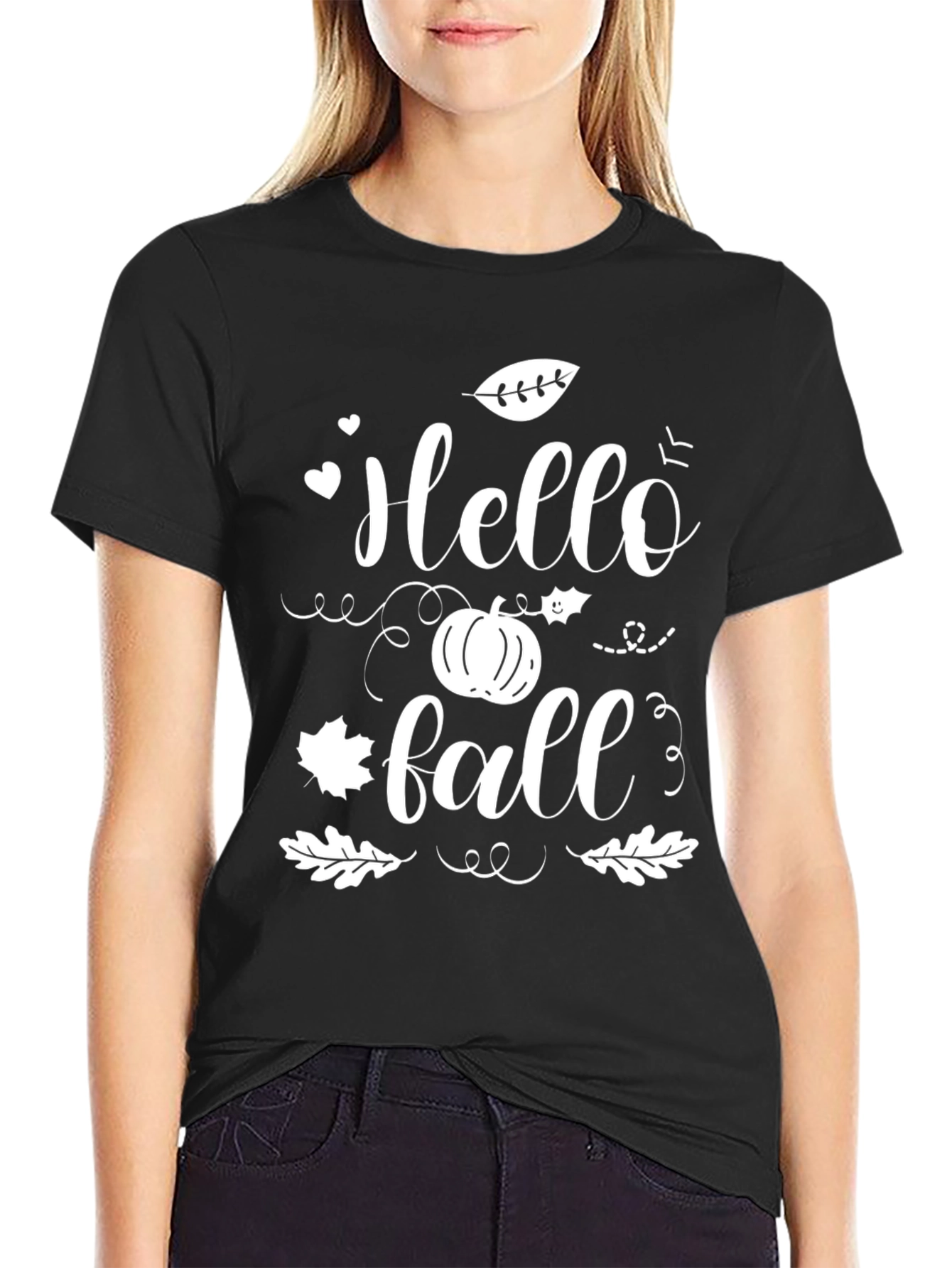 Hello Fall Graphic Tee - Black