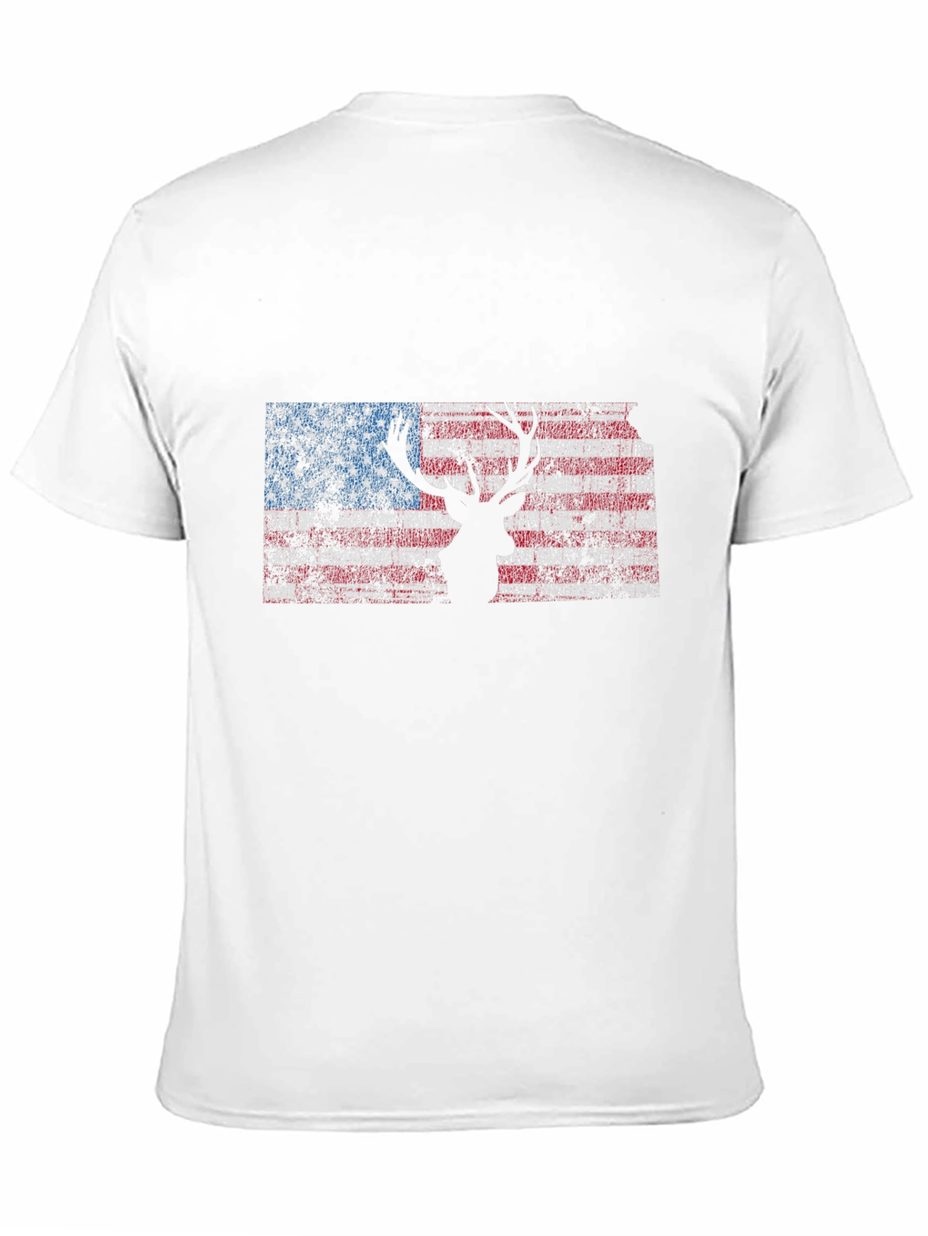 American Flag Deer Silhouette Graphic Tee - Patriotic Style