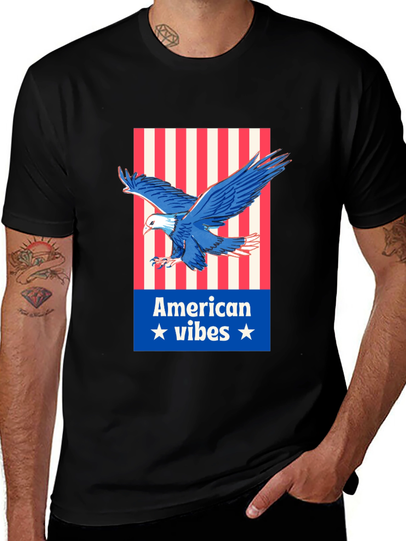 American Vibes Eagle Graphic Tee - Patriotic Style