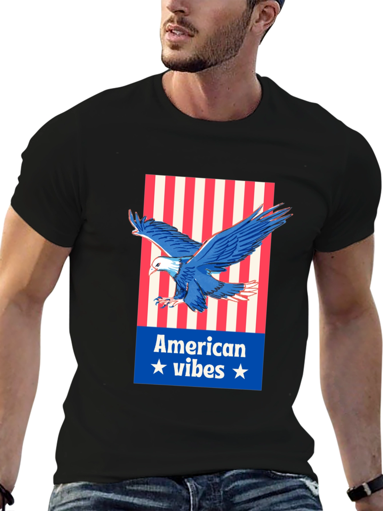 American Vibes Eagle Graphic Tee - Patriotic Style