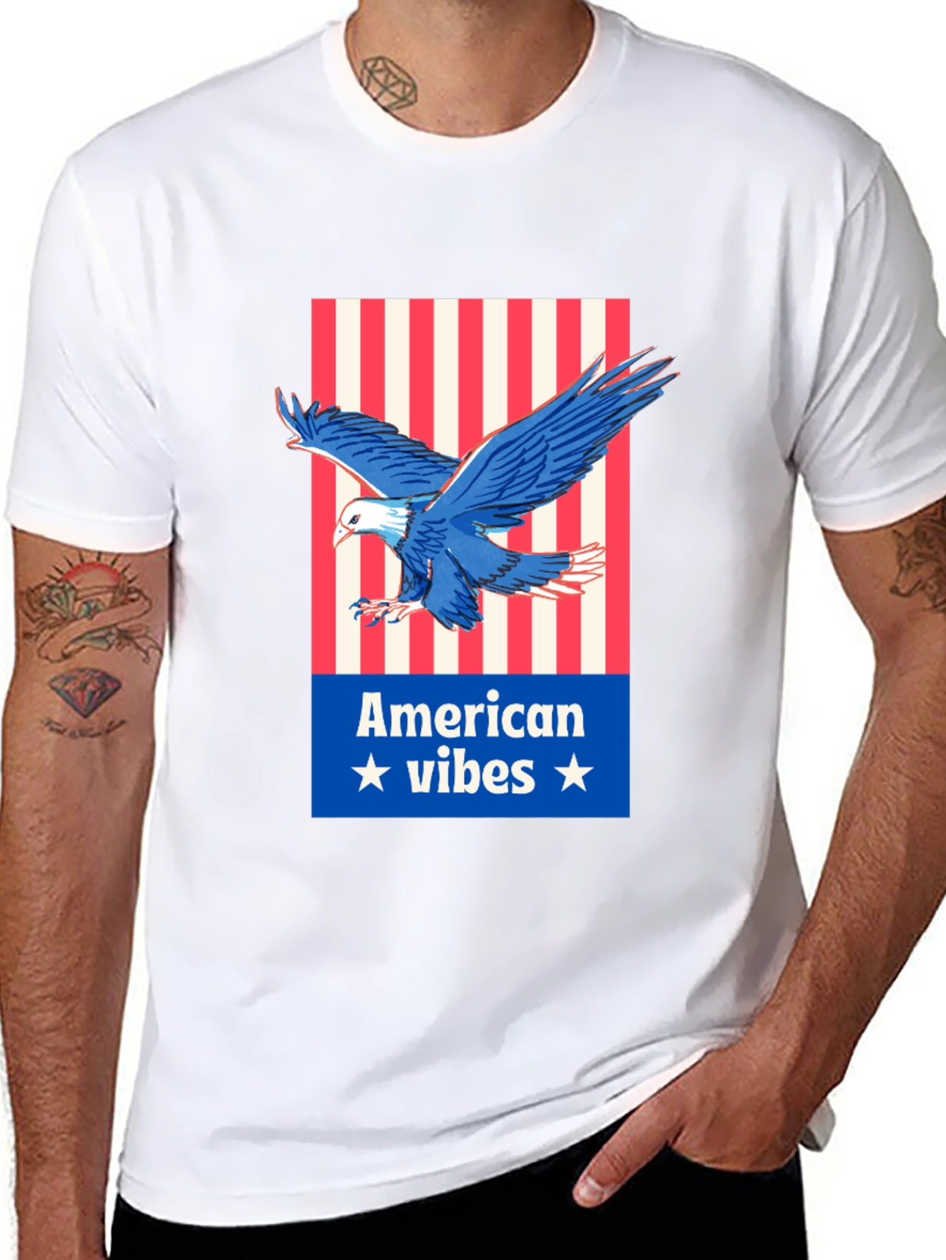 American Vibes Eagle Graphic Tee - Patriotic Style