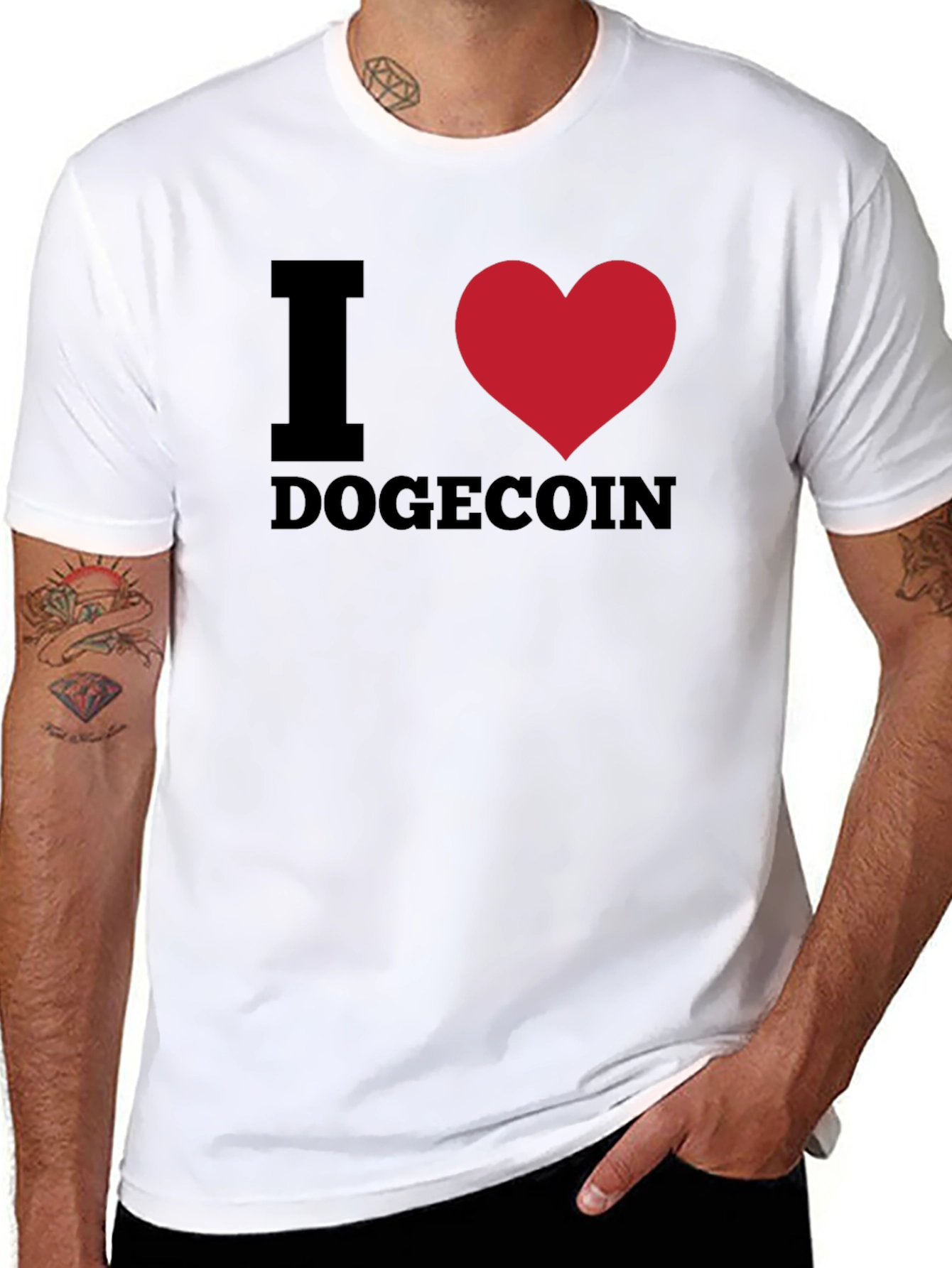 I Heart Dogecoin Black T-Shirt