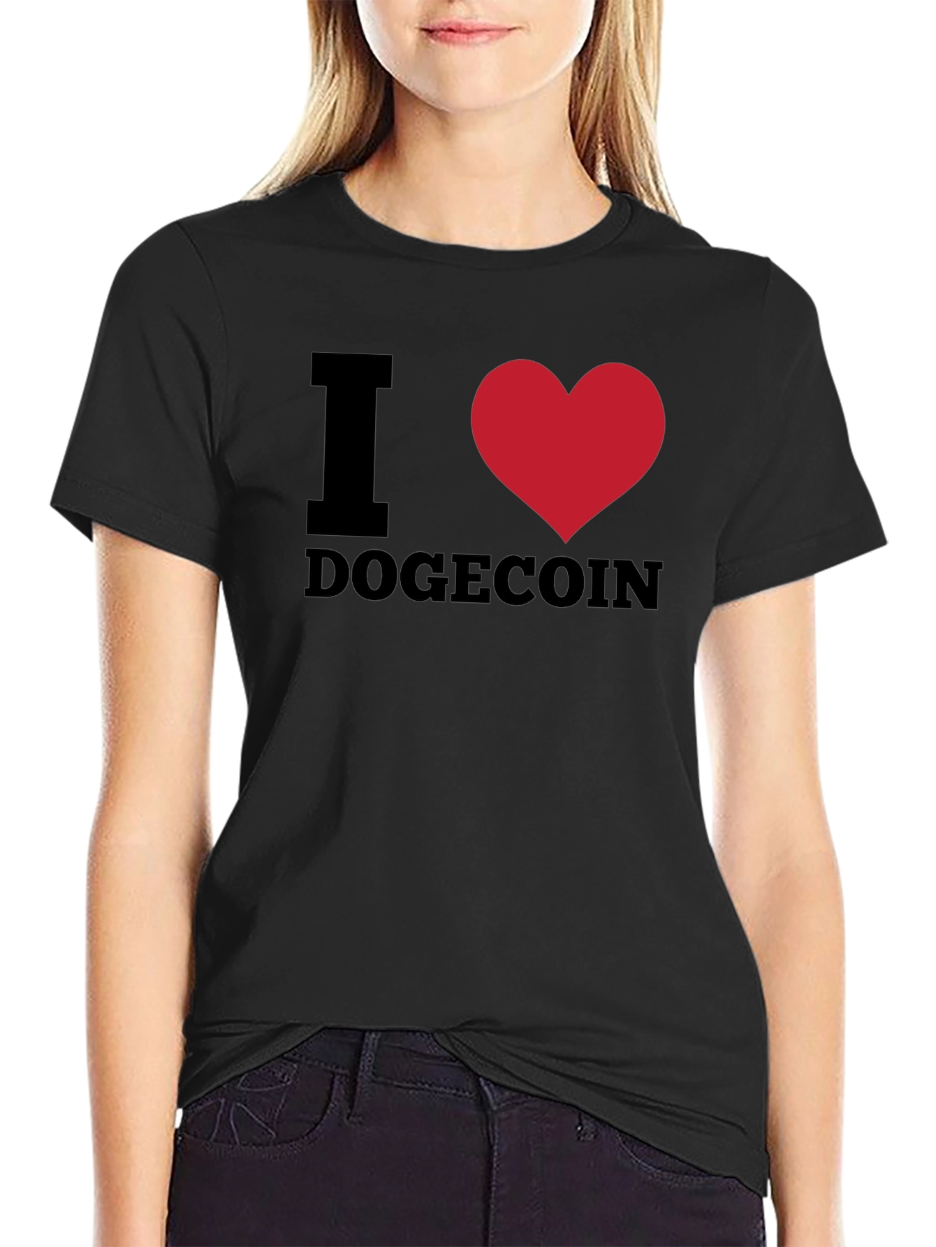 I Heart Dogecoin Black T-Shirt
