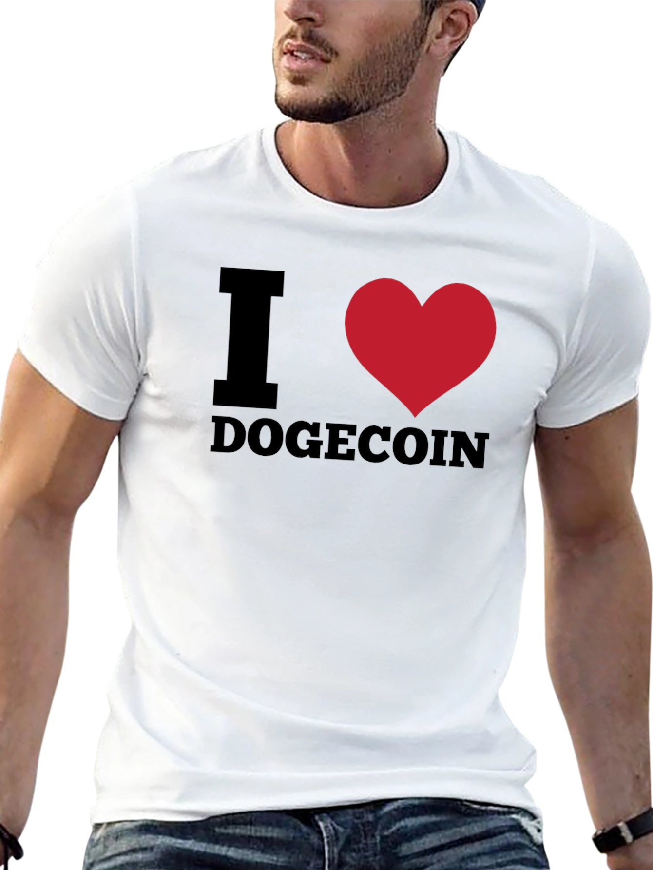 I Heart Dogecoin Black T-Shirt