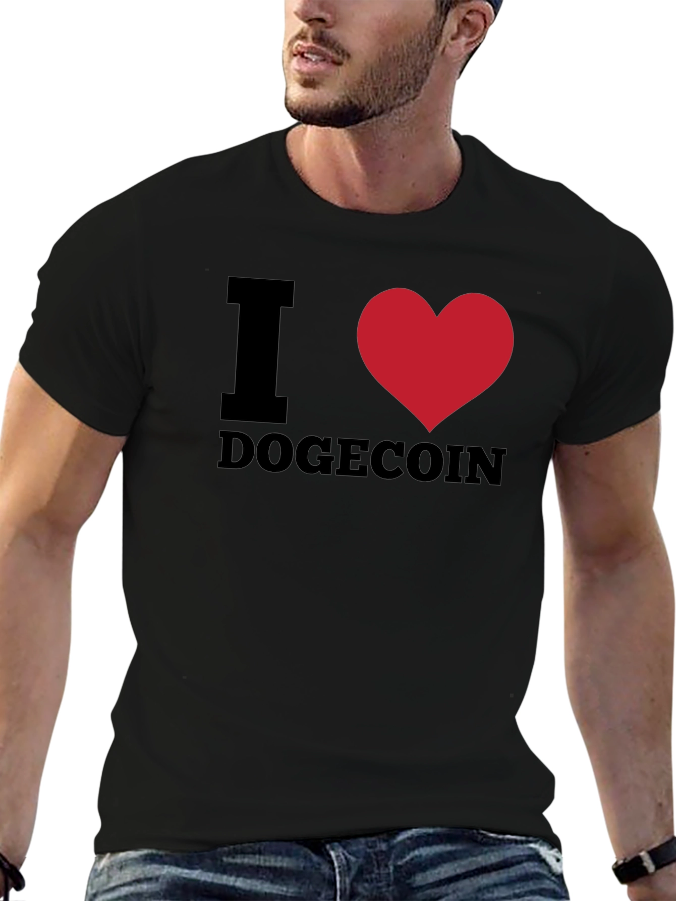 I Heart Dogecoin Black T-Shirt