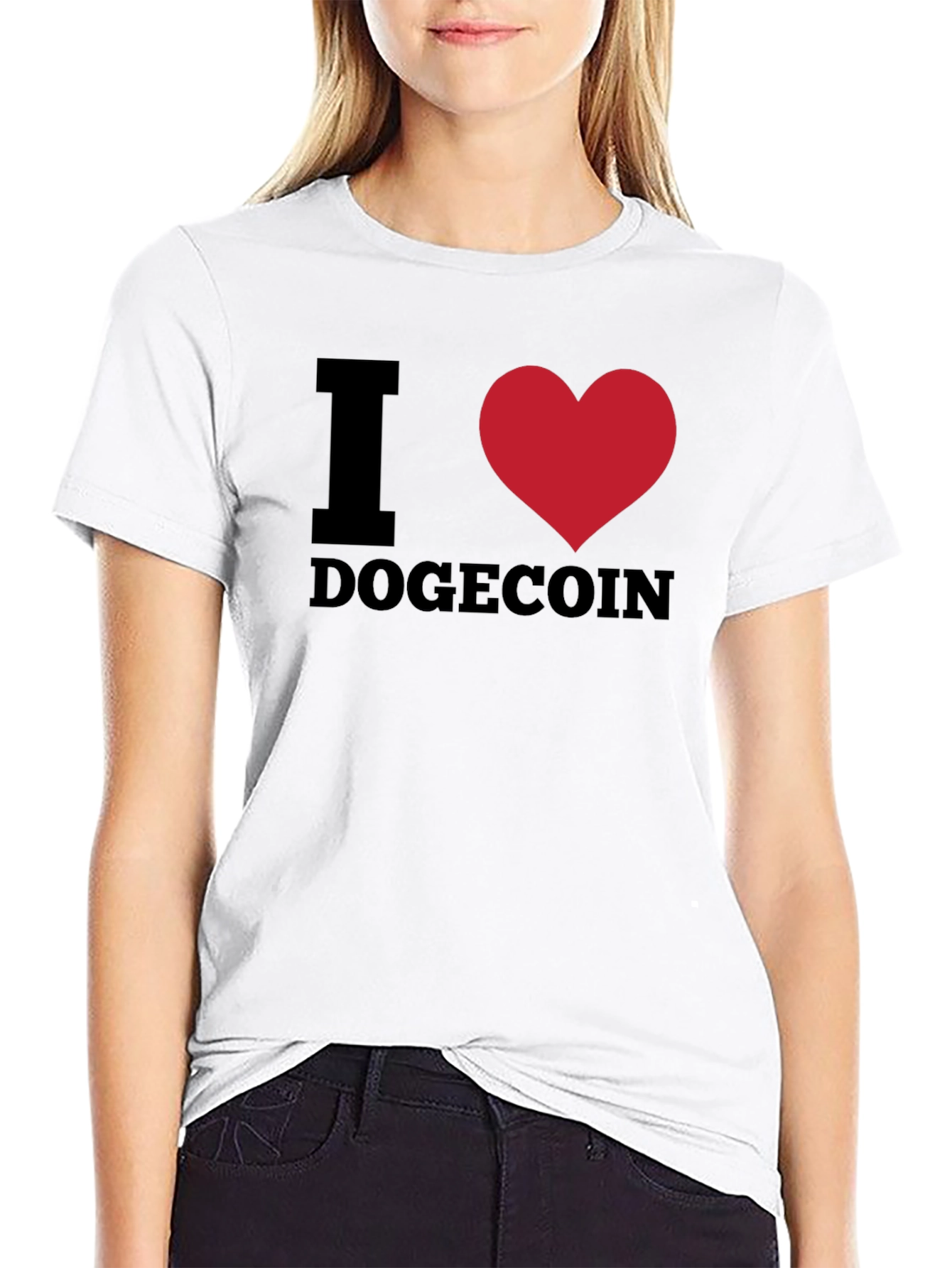 I Heart Dogecoin Black T-Shirt