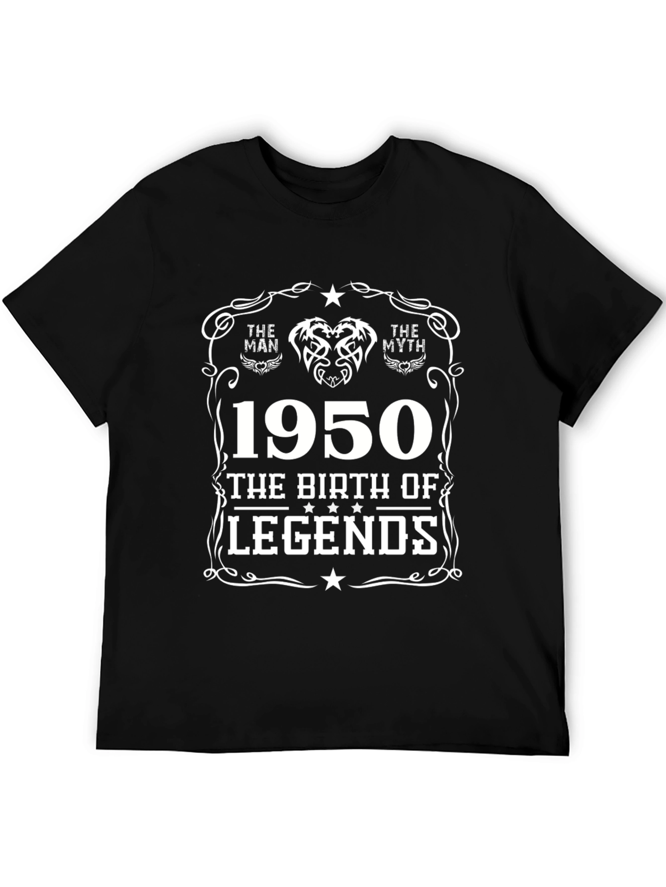 1950 Birth of Legends Black T-Shirt