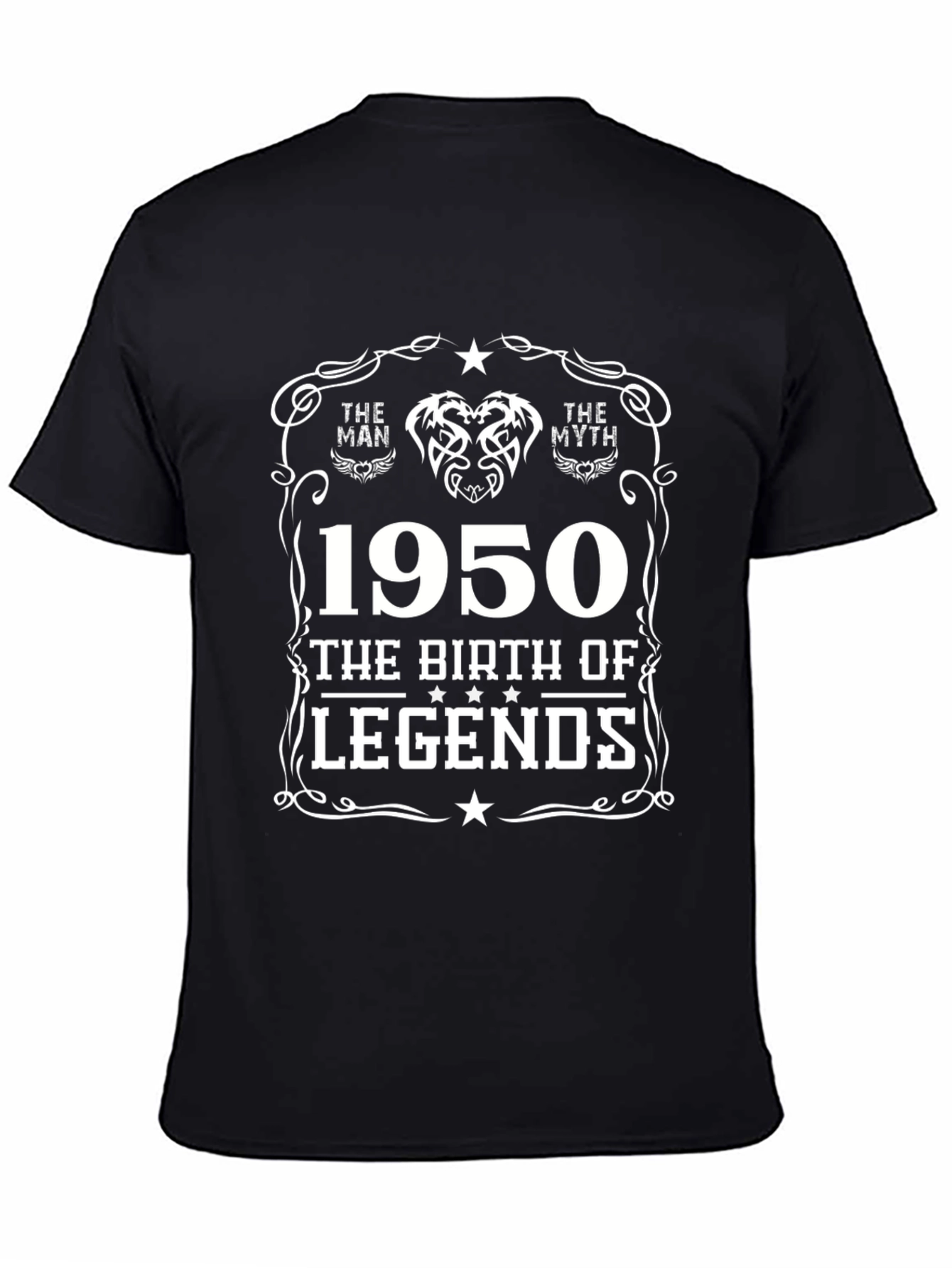 1950 Birth of Legends Black T-Shirt