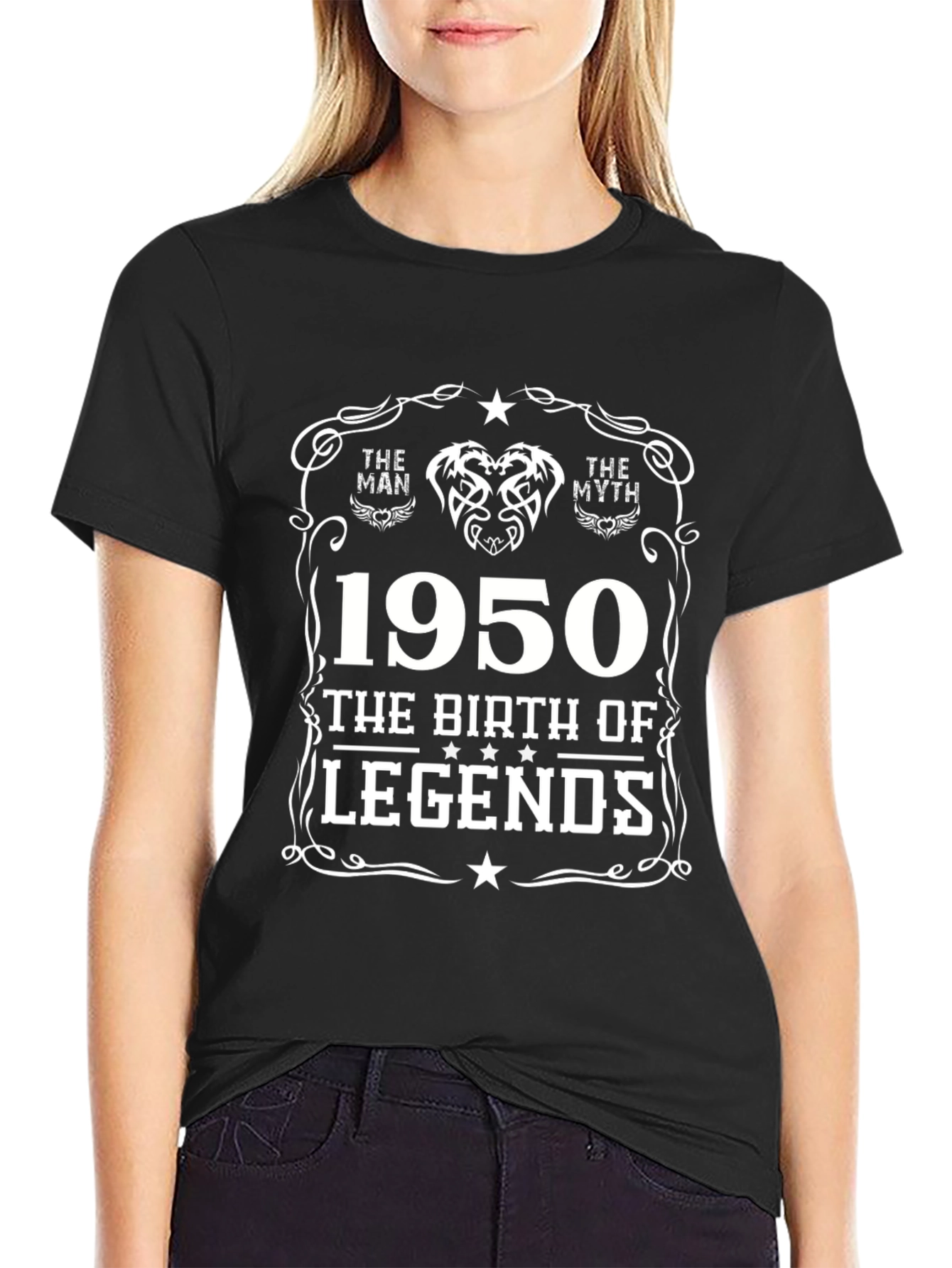 1950 Birth of Legends Black T-Shirt