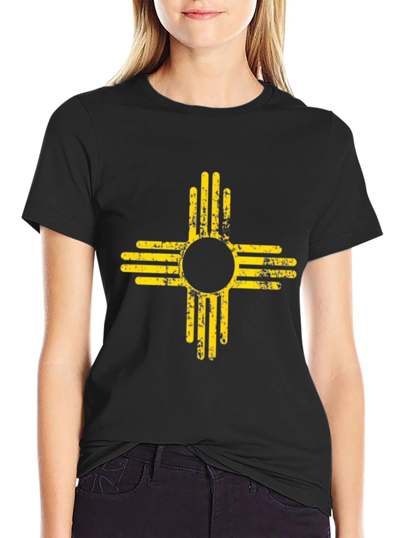 Albuquerque Zia Symbol Black T-Shirt