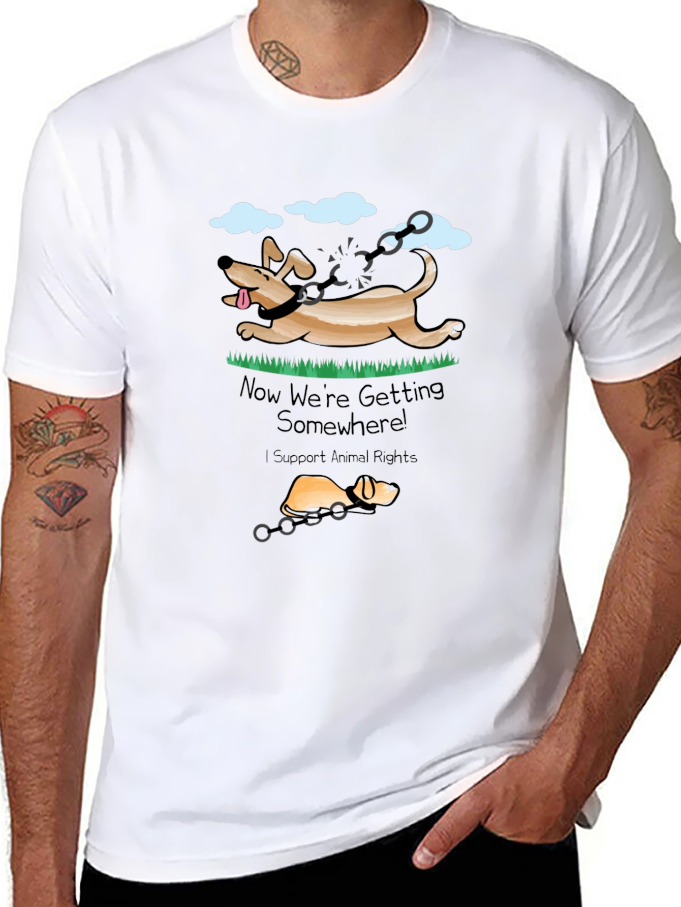 Animal Rights T-Shirt - Dog Liberation Design