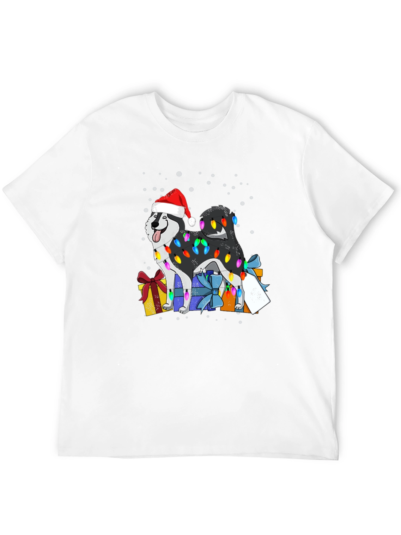 Husky Christmas Lights T-Shirt