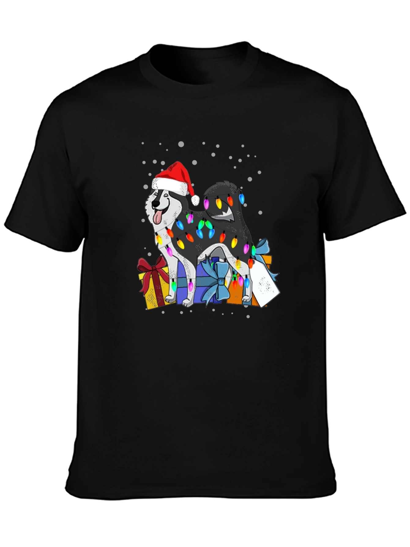 Husky Christmas Lights T-Shirt
