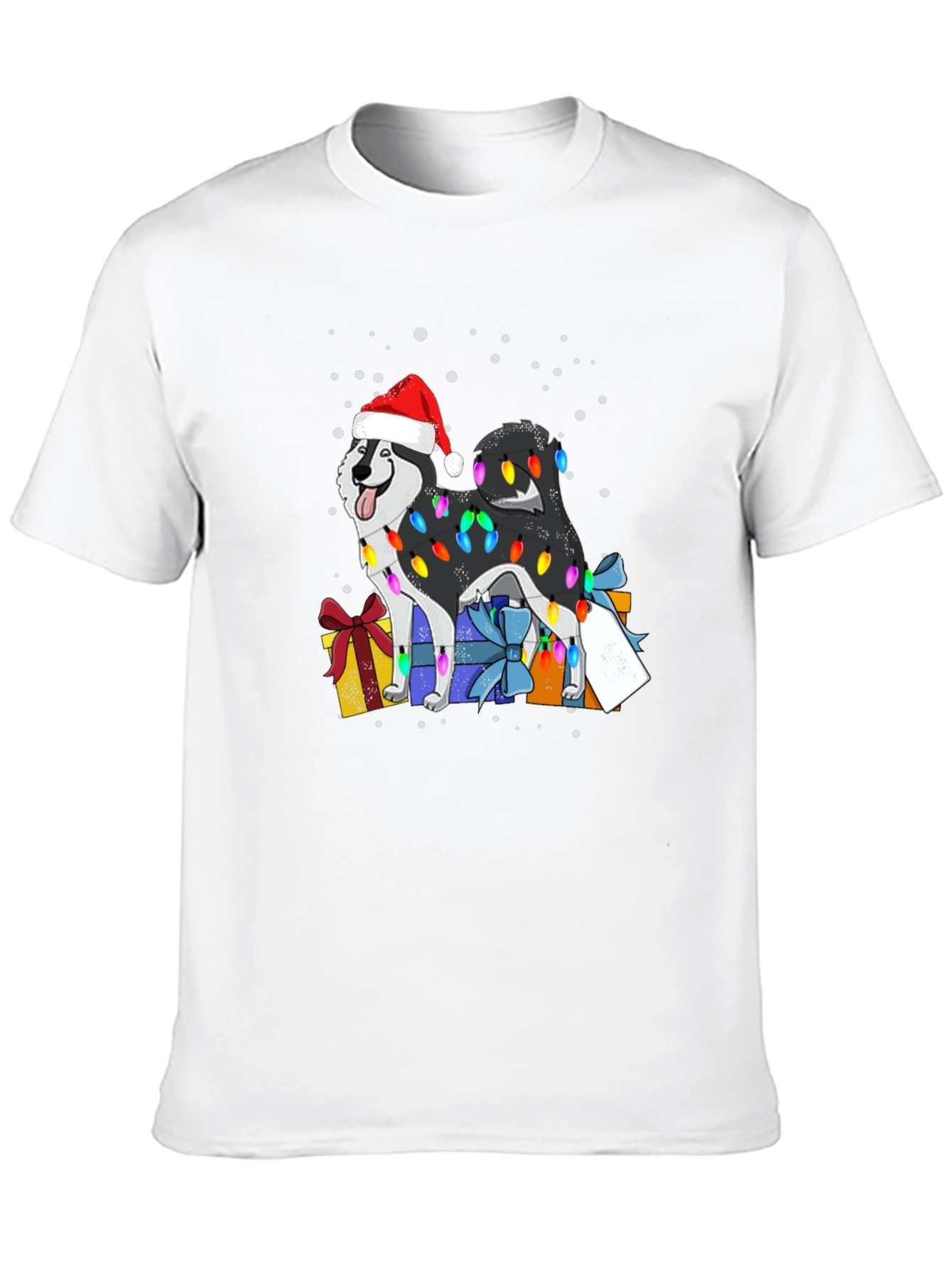 Husky Christmas Lights T-Shirt