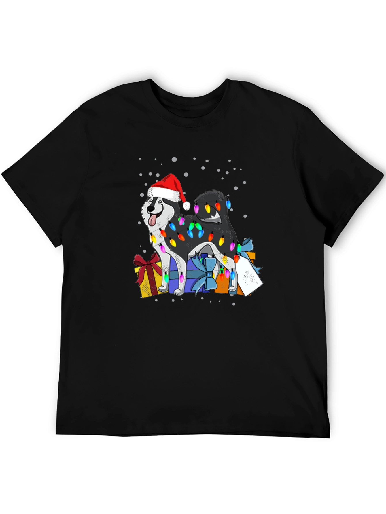Husky Christmas Lights T-Shirt