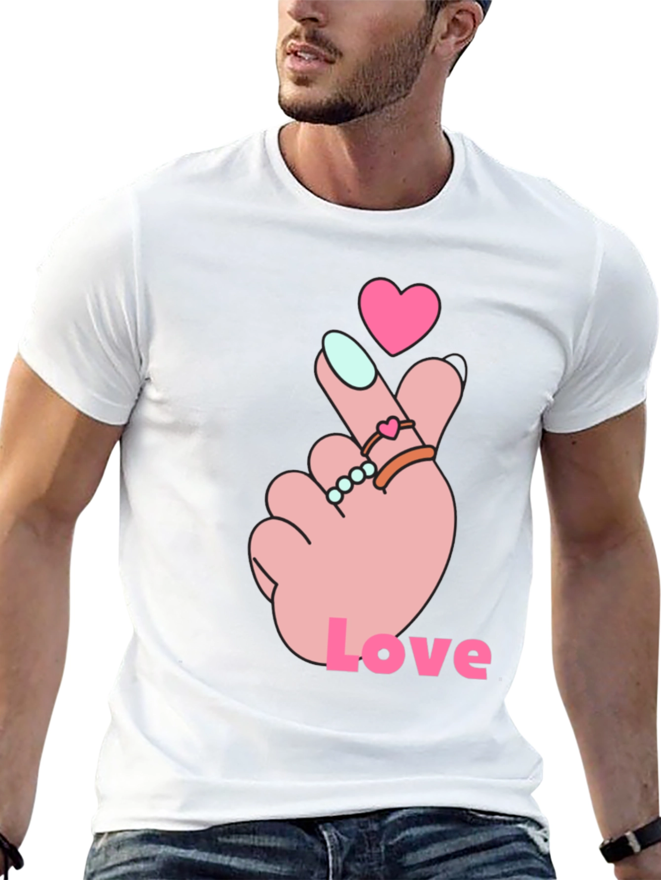 Heart Finger Love Graphic Tee