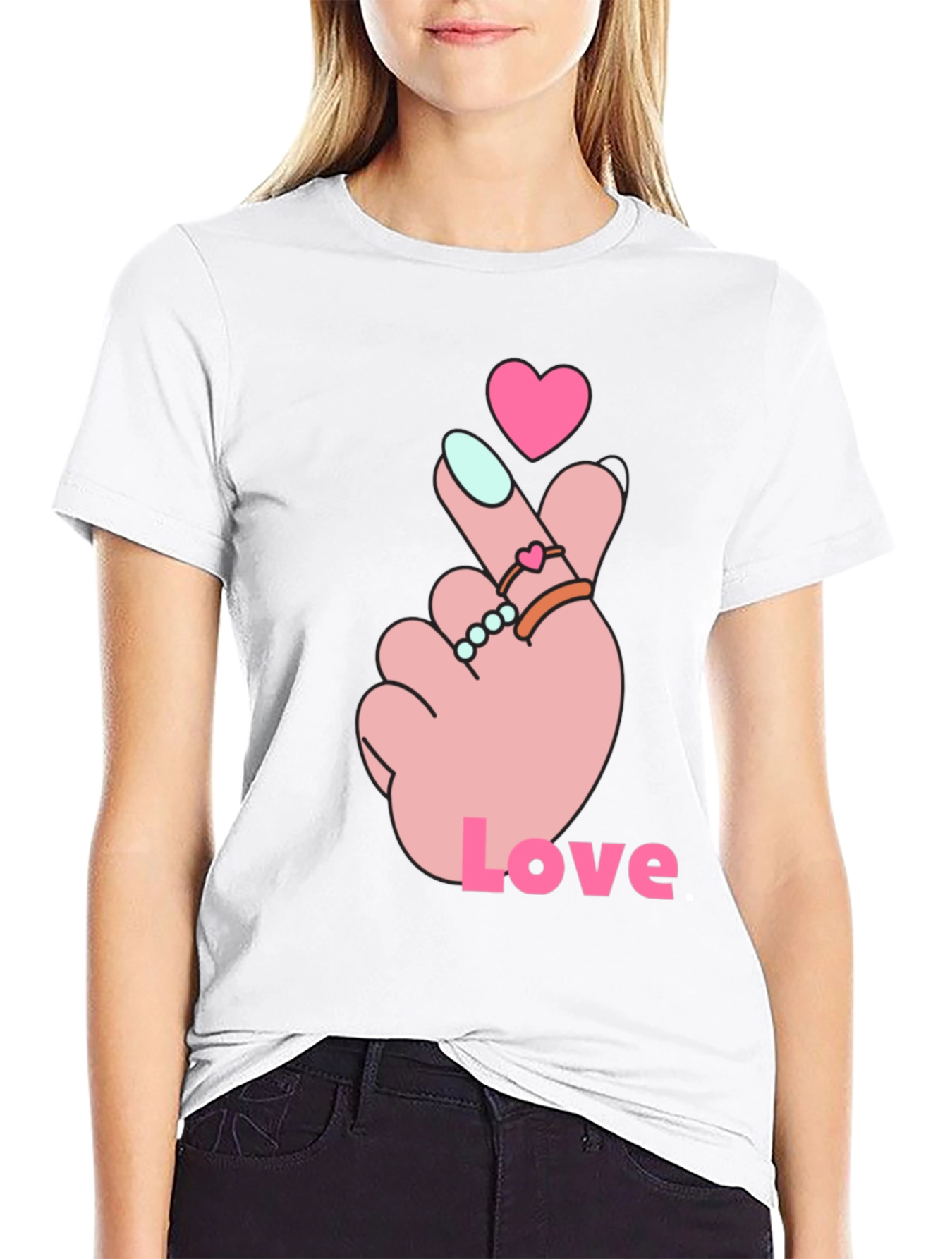Heart Finger Love Graphic Tee