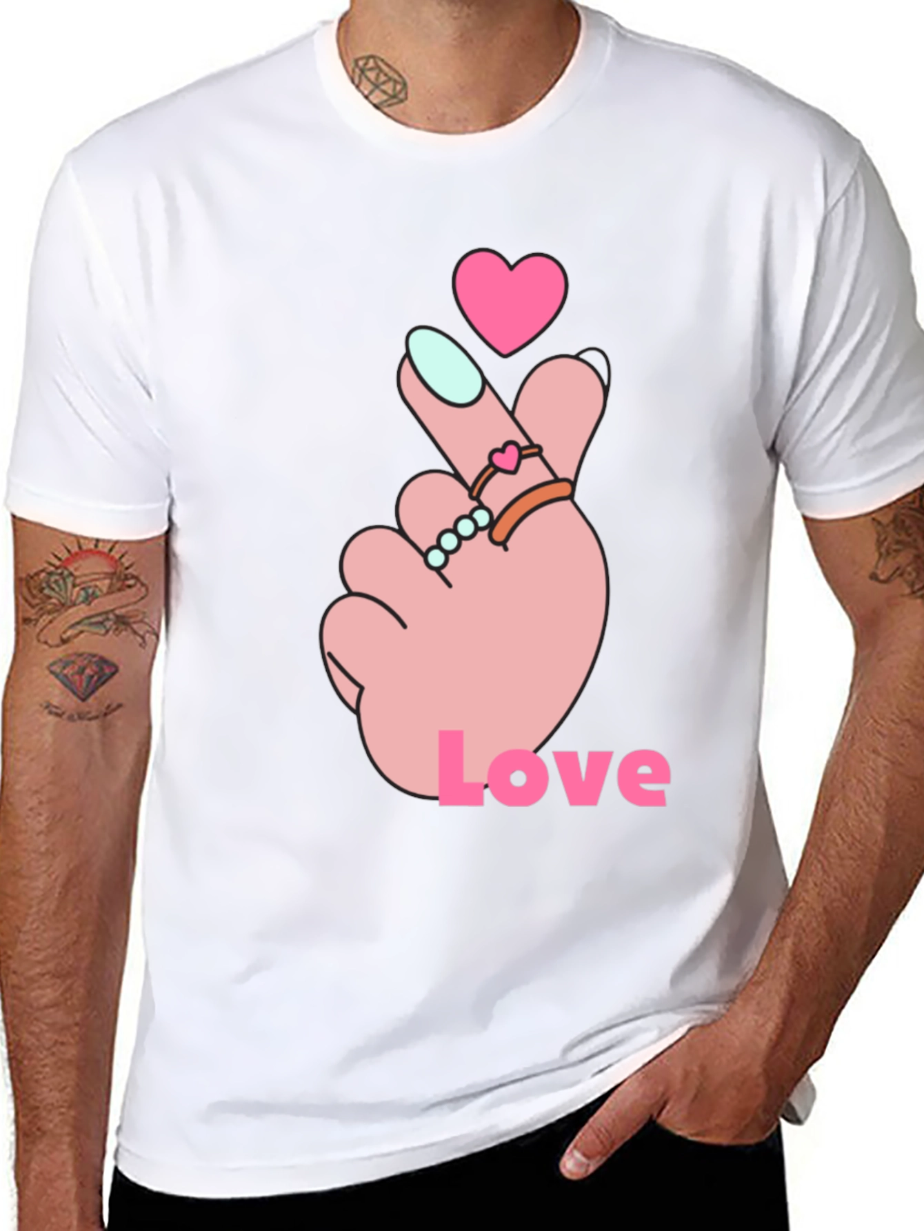 Heart Finger Love Graphic Tee
