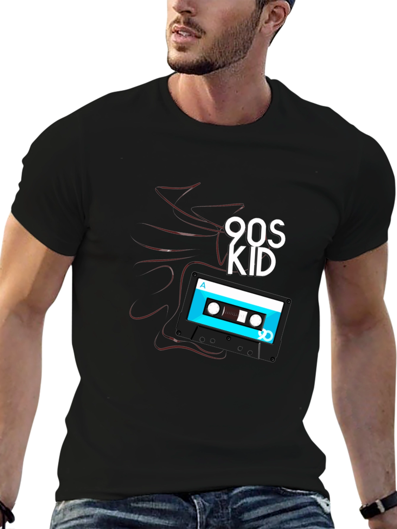90s Kid Cassette Tape Graphic T-Shirt