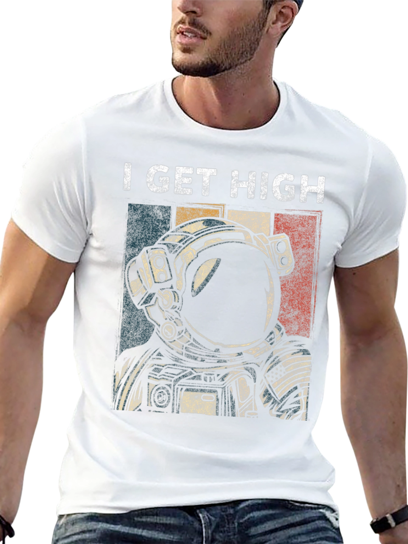 I Get High Astronaut Graphic T-Shirt